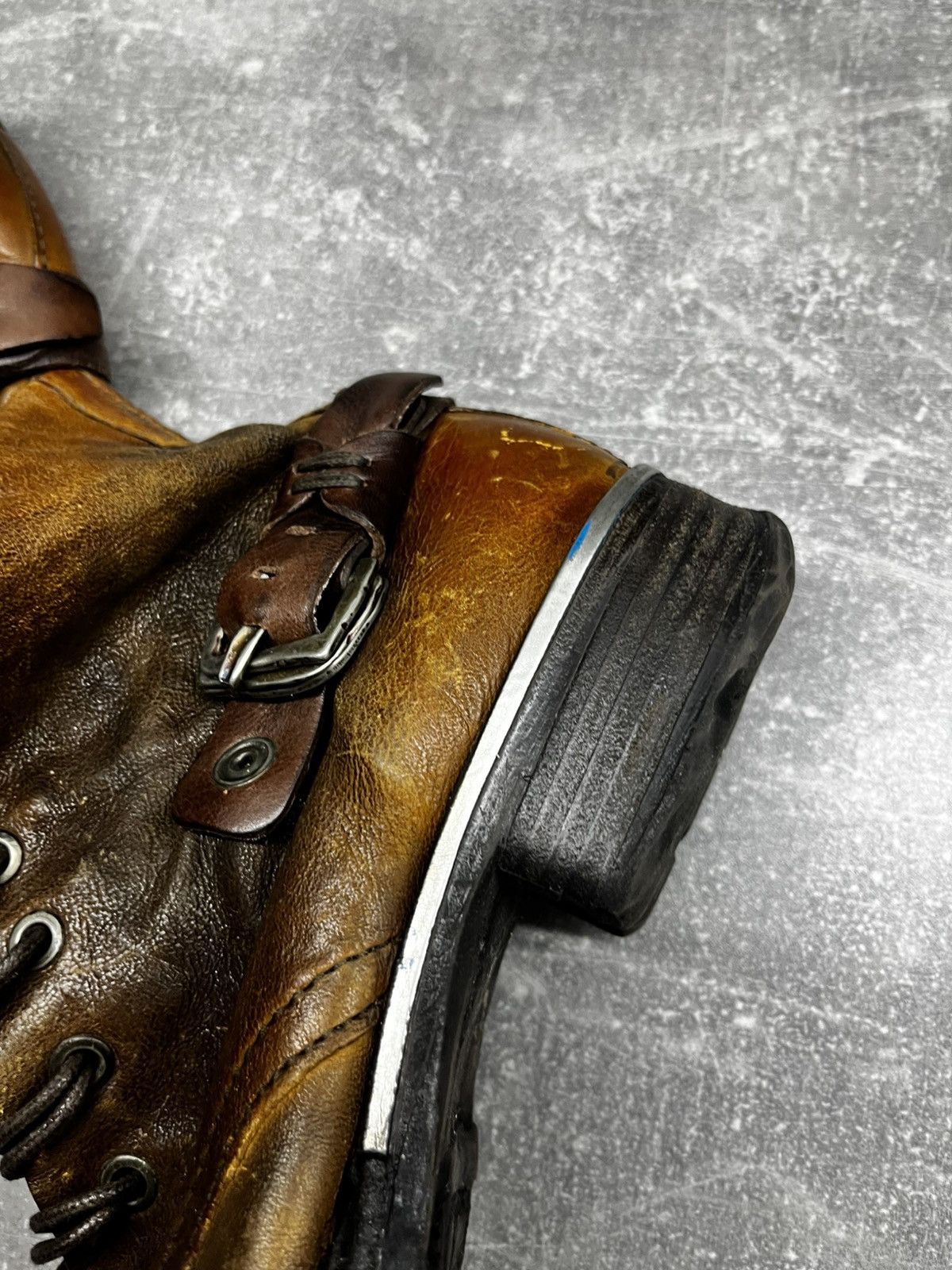 AS98 Brown Leather Strappy Ankle Boots