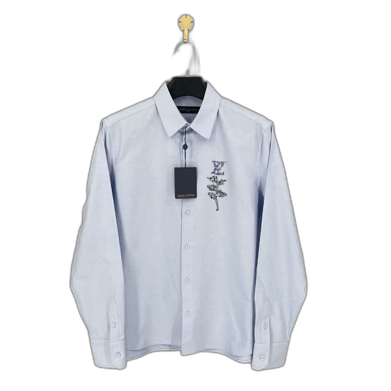 Louis Vuitton Louis Vuitton Long Sleeve Logo Shirt Blue-yf Size US L / EU 52-54 / 3 - 1 Thumbnail