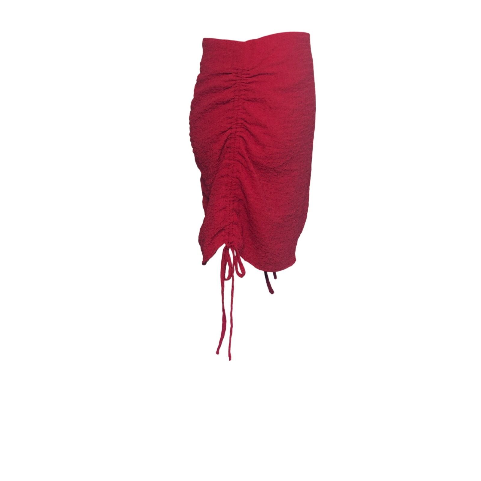 Anthropologie Le Lis red ruched mini skirt size M Size 30" / US 8 / IT 44 - 9 Thumbnail