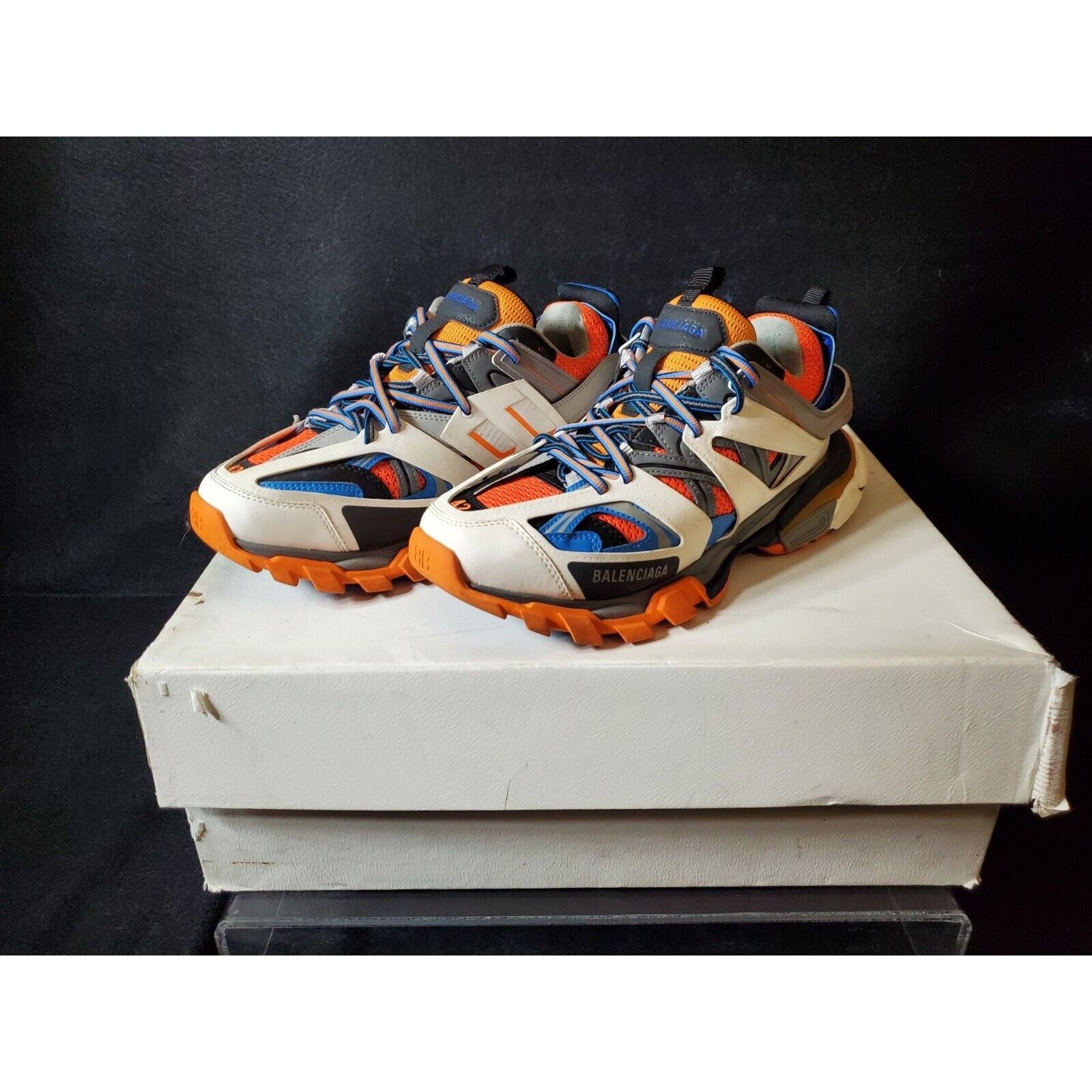 Balenciaga Track Men Sneakers Orange Blue White US9 Rares