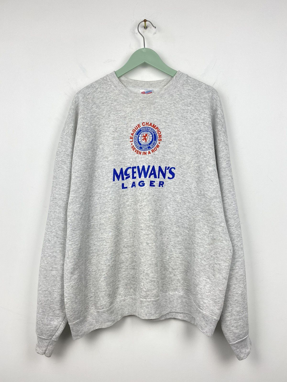 image of Soccer Jersey x Vintage Glasgow Rangers Champions Training Sweatshirt Psg in Grey, Men's (Size XL)