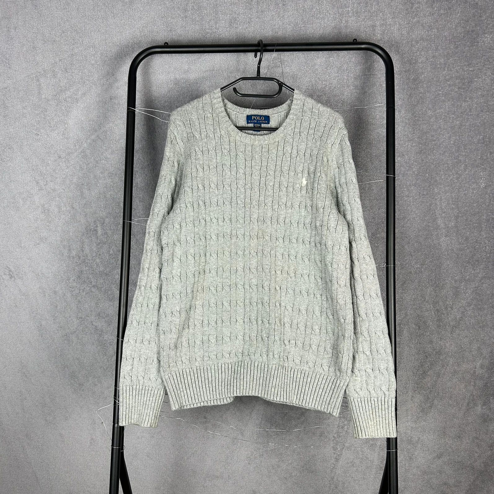 Polo Ralph Lauren × Ralph Lauren Polo Ralph Lauren sweater gray mini logo pony old money Size L / US 10 / IT 46 - 1 Thumbnail