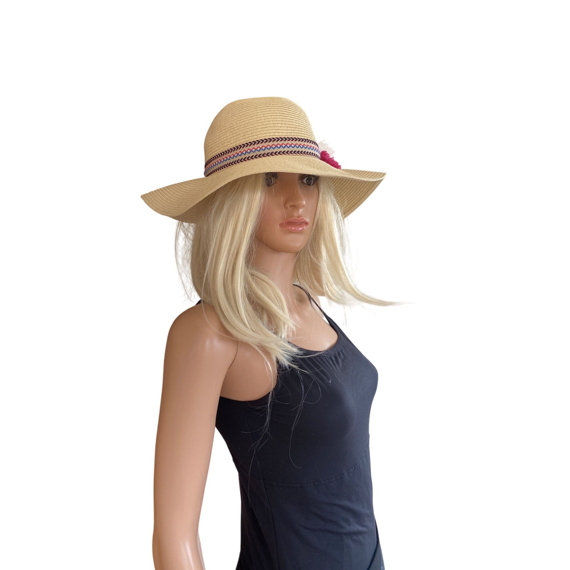 Other NWOT INC International Concepts Pom-Pom Floppy Hat Natural O Size ONE SIZE - 5 Thumbnail
