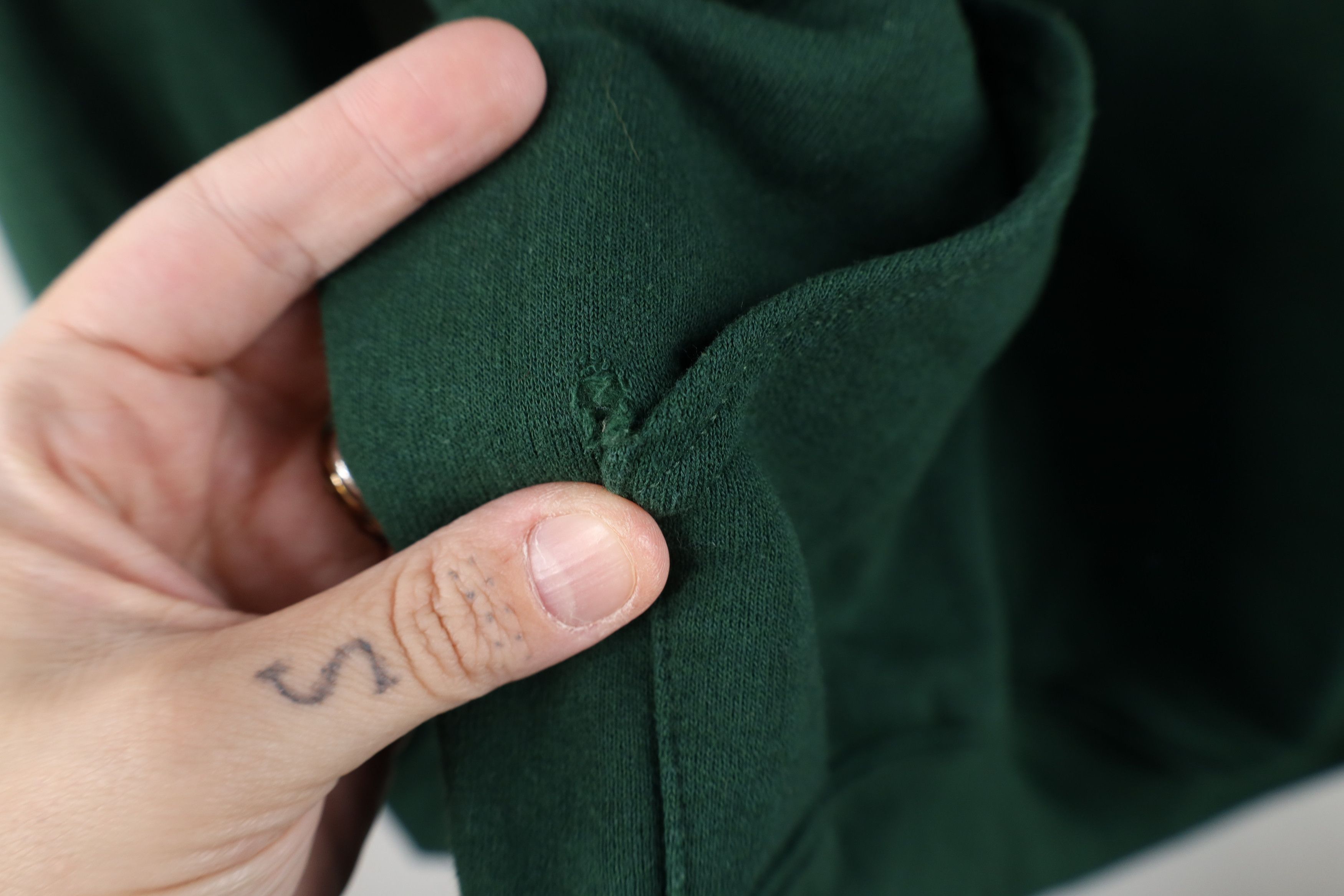 Vintage Vintage 90s Streetwear Blank Hoodie Sweatshirt Dark Green Size US XXL / EU 58 / 5 - 7 Thumbnail