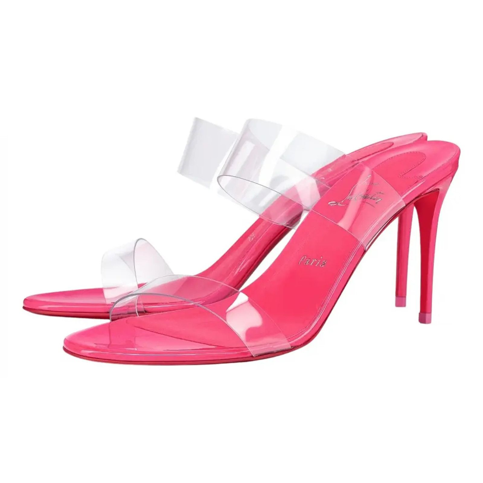 Christian Louboutin Christian Louboutin Just Nothing 85 Pink Patent PVC Sandal Size US 6.5 / IT 36.5 - 1 Thumbnail