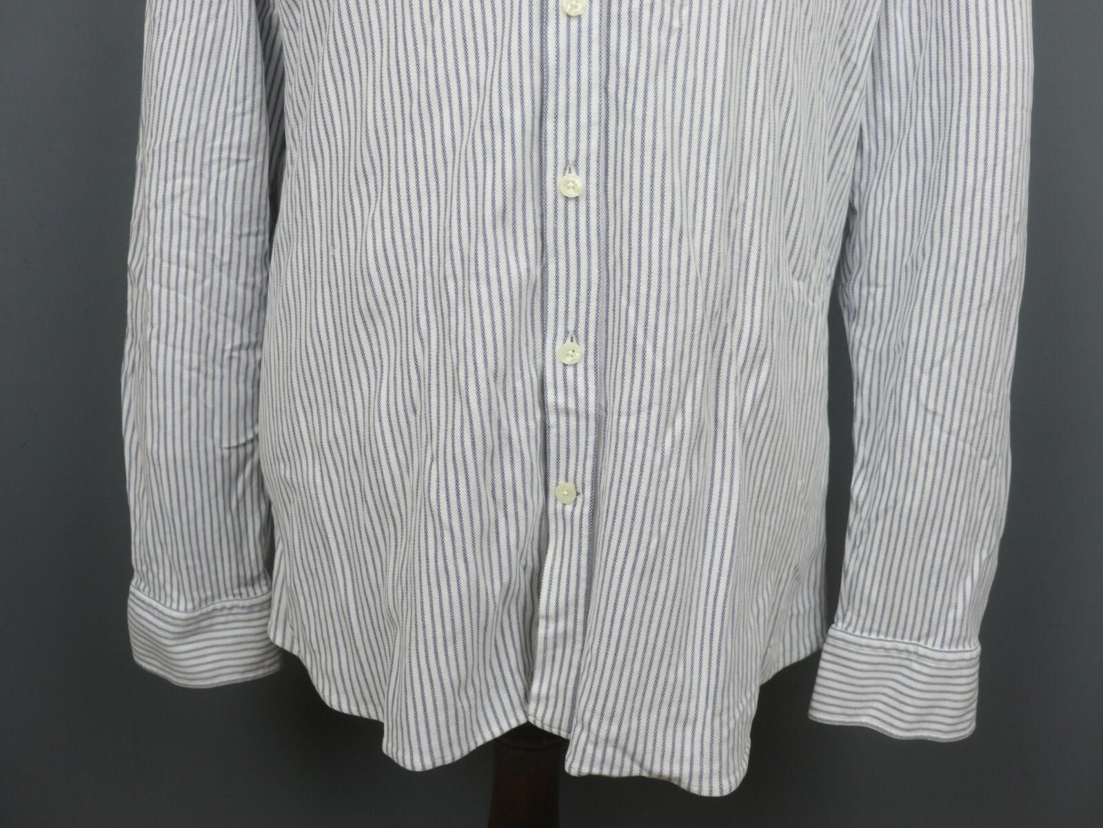 Designer Hackett London White Striped Button Down Shirt Size XL Size US XL / EU 56 / 4 - 3 Thumbnail