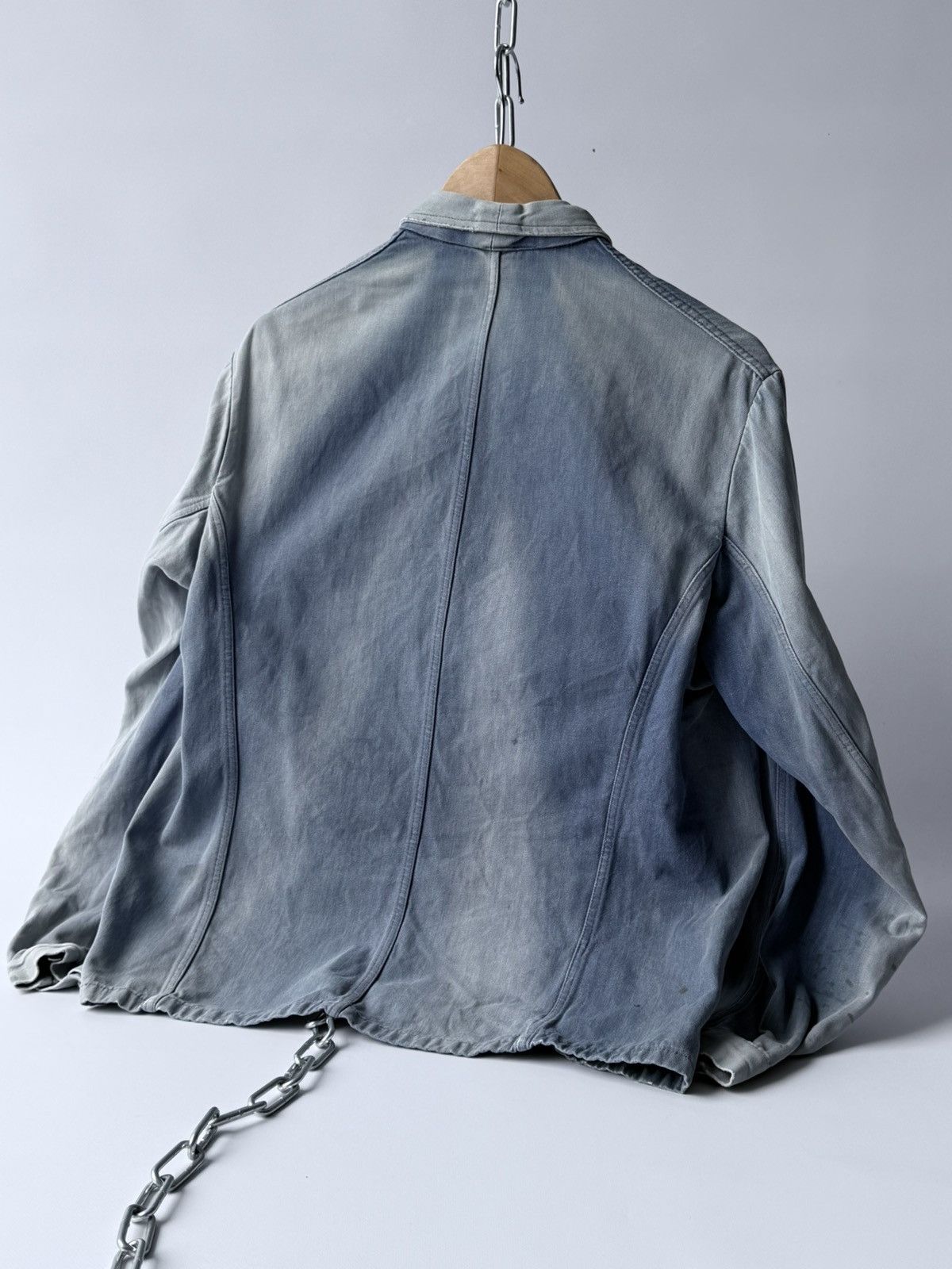 Le Laboureur Vintage 80s French Swiss Made Faded Work Chore Jacket Size US M / EU 48-50 / 2 - 6 Thumbnail