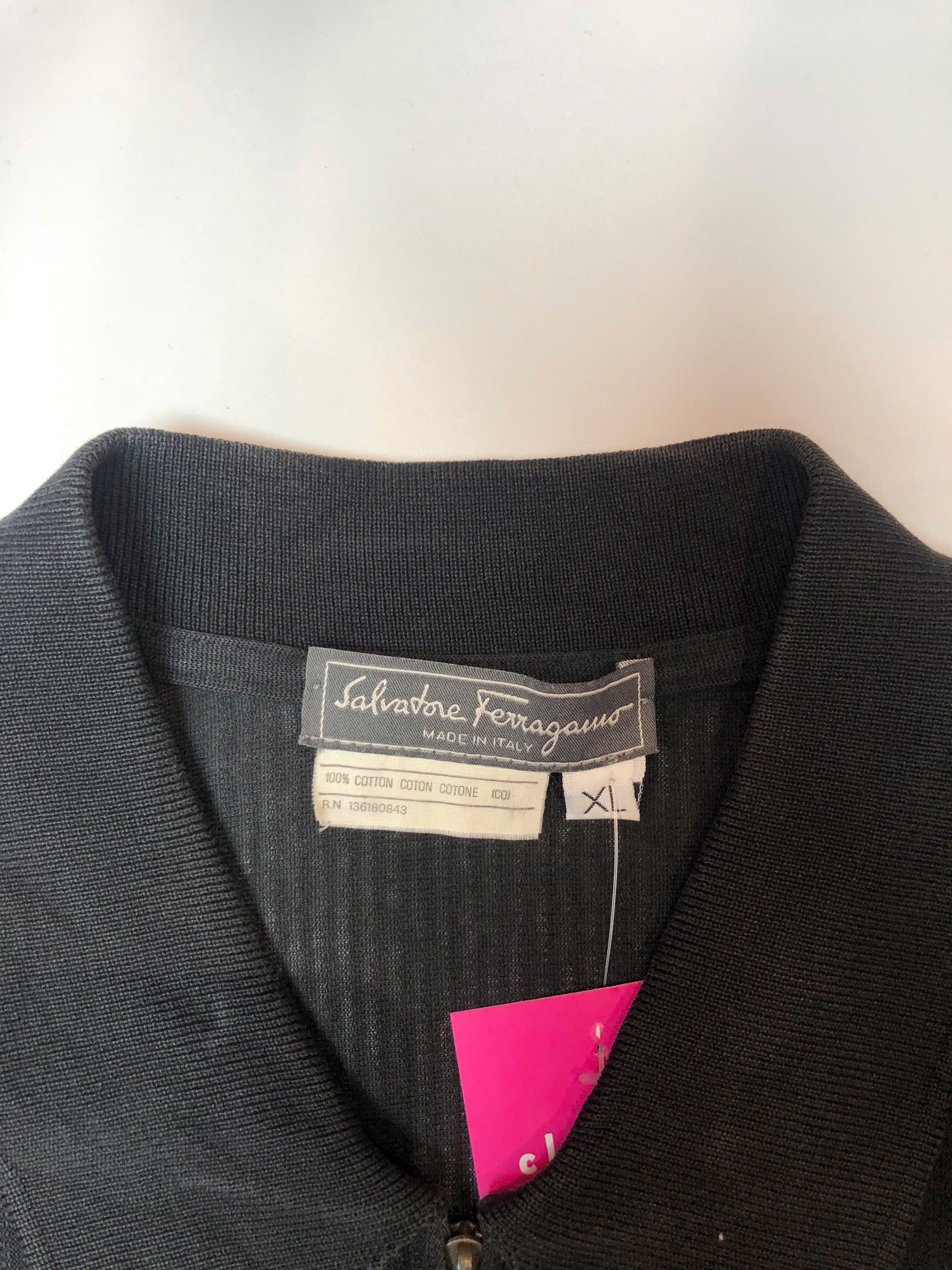 Salvatore Ferragamo Zip Polo Shirt Size US XL / EU 56 / 4 - 2 Thumbnail