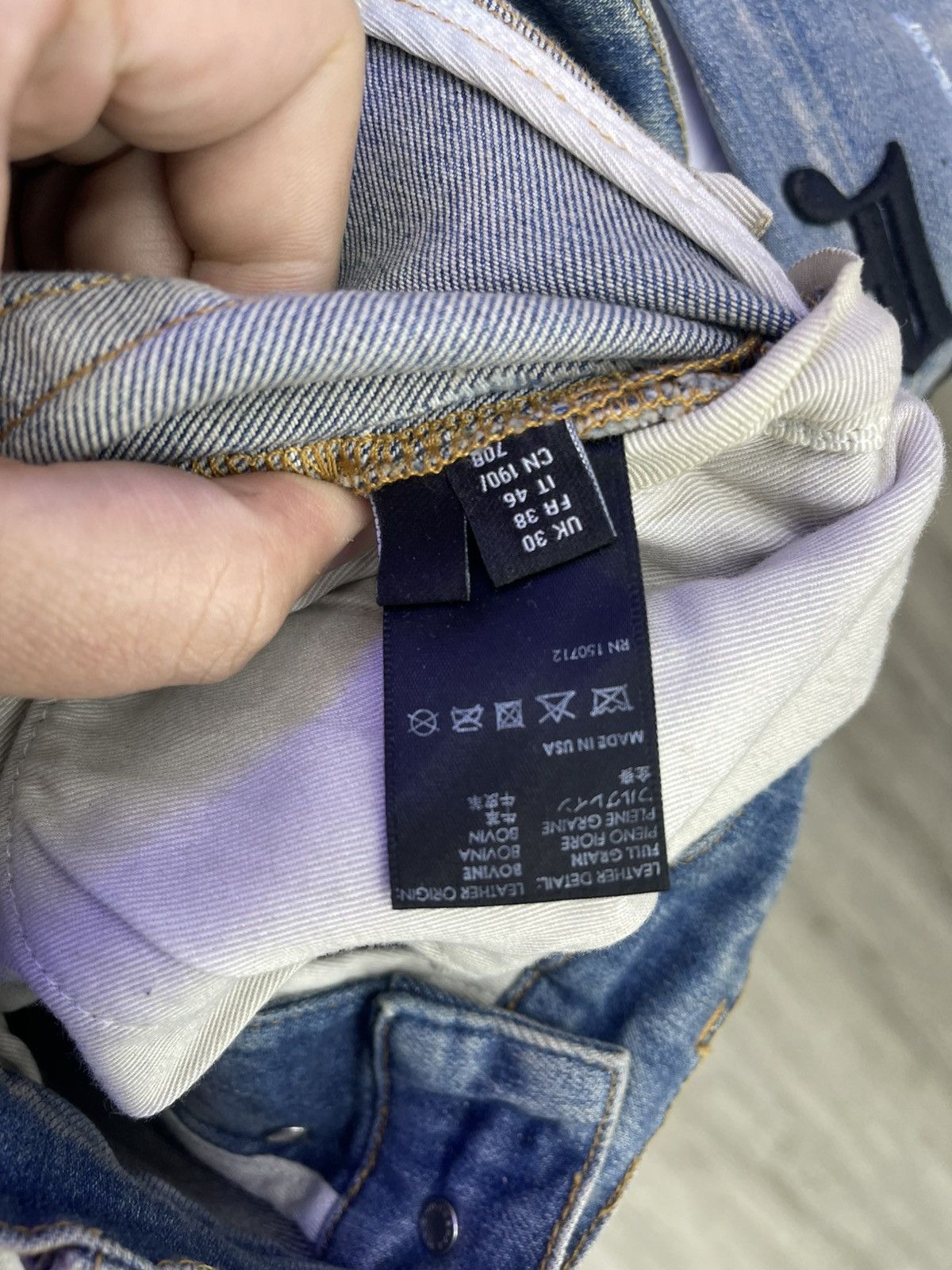 Amiri Amiri Leather Stitch Logo jeans ( brown) Size US 30 / EU 46 - 7 Thumbnail