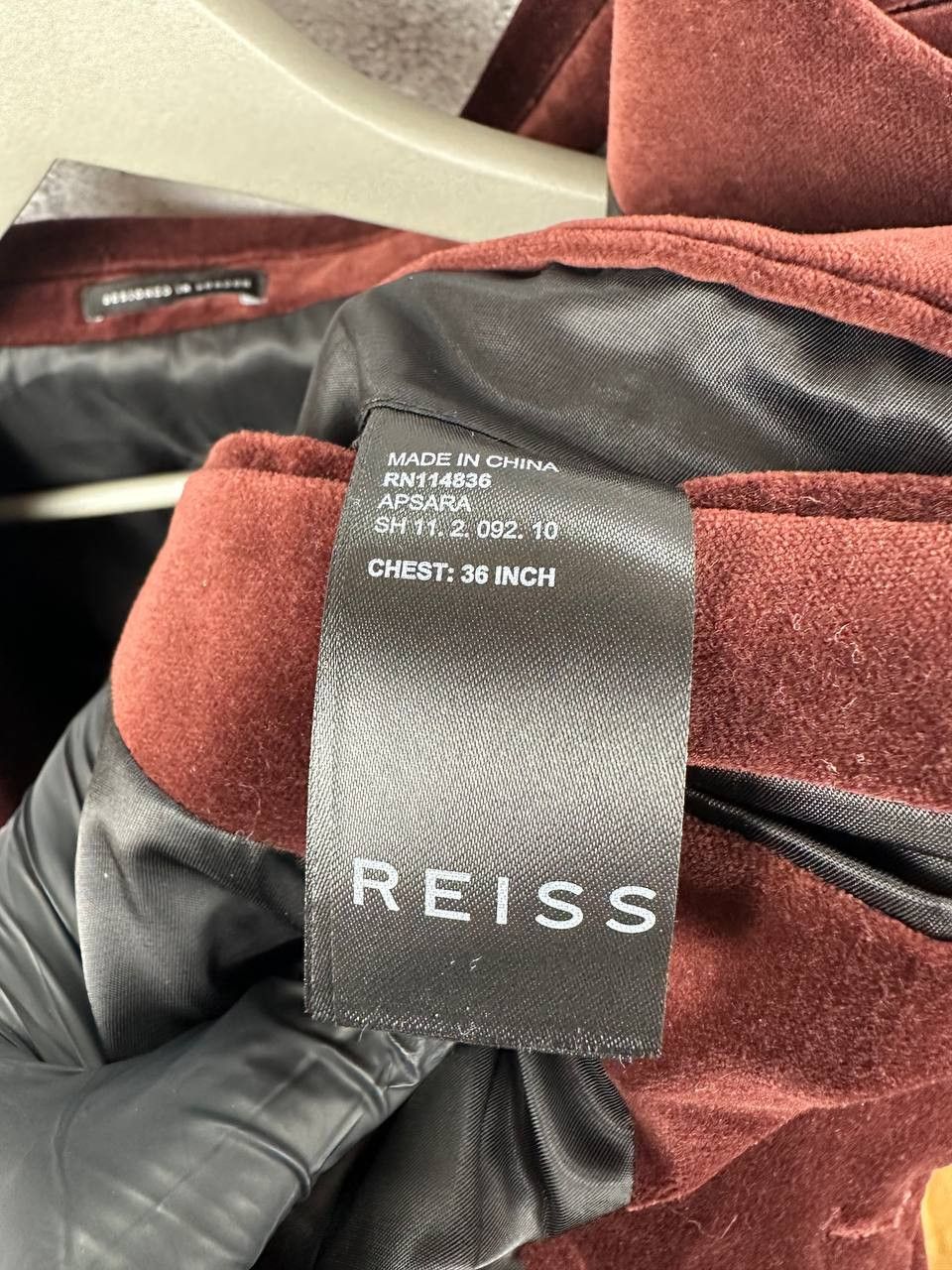Reiss RRP $400 Reiss Apsara Tailored Single-Breasted Velvet Blazer Size 36R - 19 Thumbnail