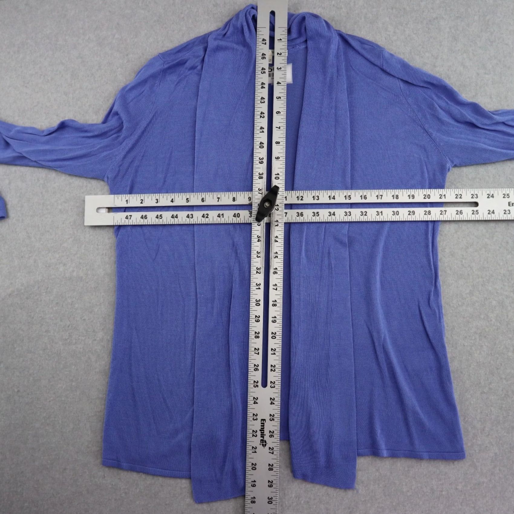 Vintage CYRUS Womens Cardigan Blue Large Long Sleeve Open-Front Draped Sweater Size L / US 10 / IT 46 - 2 Thumbnail