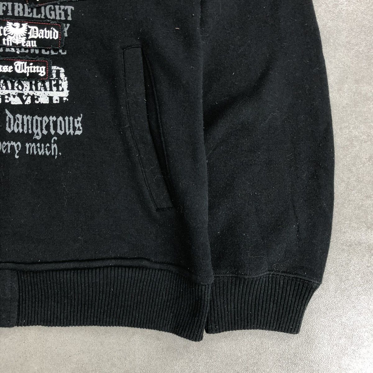 If Six Was Nine 2000s Beaumere Skulls Poem Patch Gothic Punk Fur Zip Hoodie Size US L / EU 52-54 / 3 - 8 Thumbnail