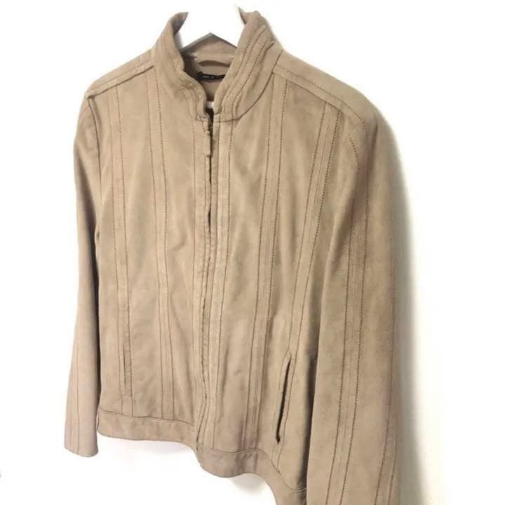 Gucci GUCCI Suede Leather Single Rider Jacket Beige 48 Size US M / EU 48-50 / 2 - 3 Thumbnail
