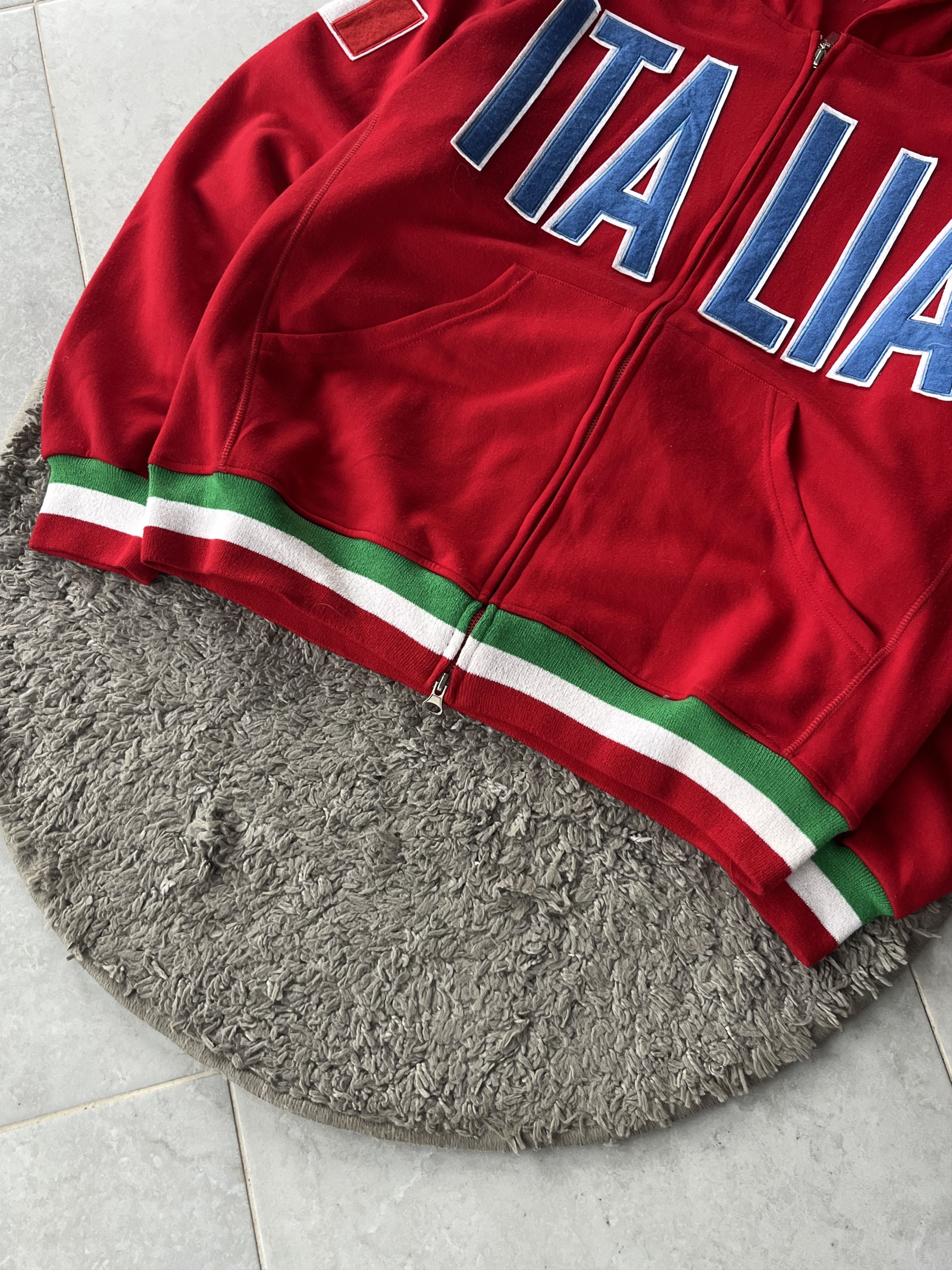 Other ITALIA Full Zip Hoodie Blue Big Logo Flag Details Red Color Size US XXL / EU 58 / 5 - 7 Thumbnail