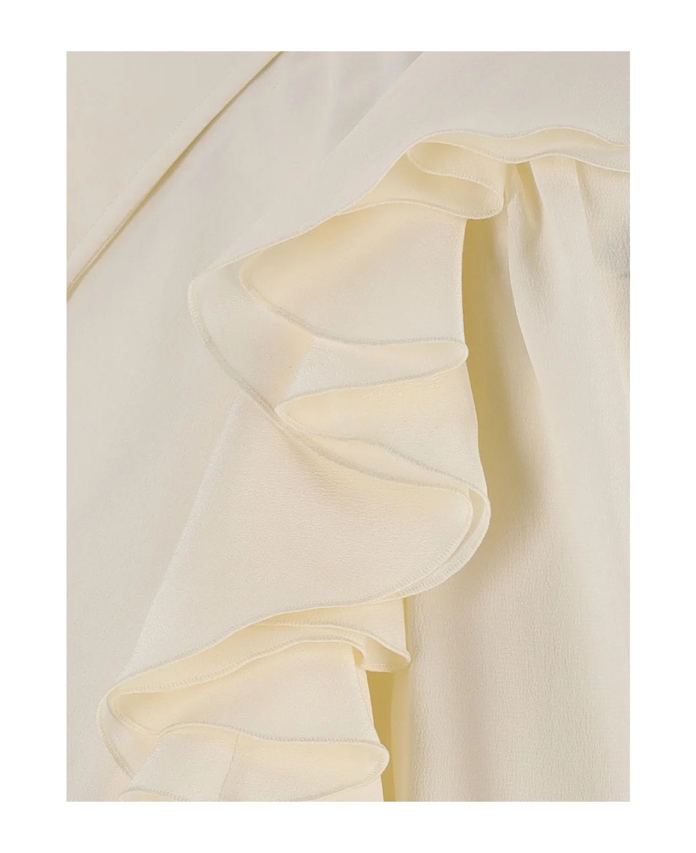 Chloe o1loc1c0625 Ruffled Shirt in Coconut Milk Size S / US 4 / IT 40 - 4 Thumbnail