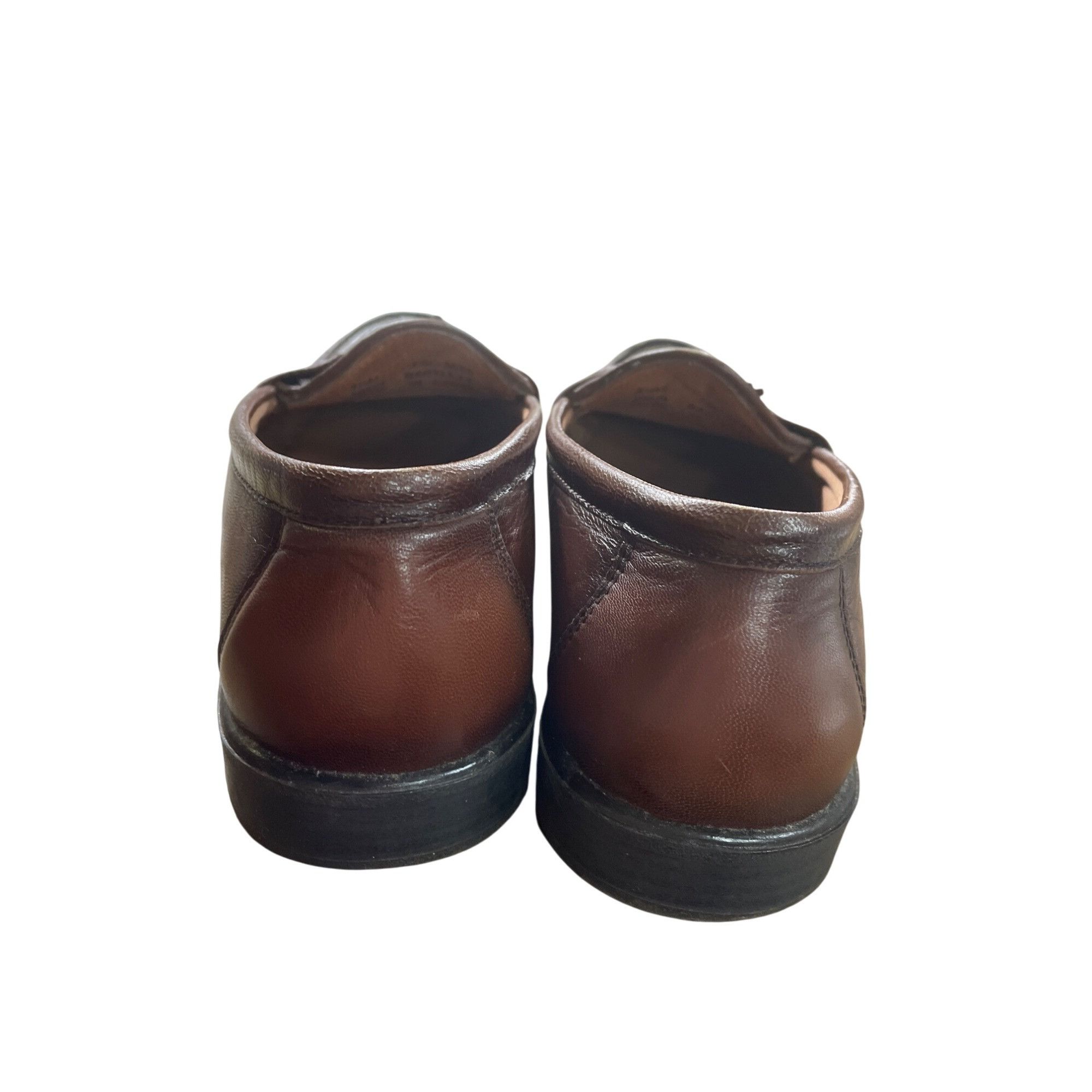 Designer French Shriner Mens Brown Leather Tassel Loafers Size 8.5M S Size US 8.5 / EU 41-42 - 6 Thumbnail