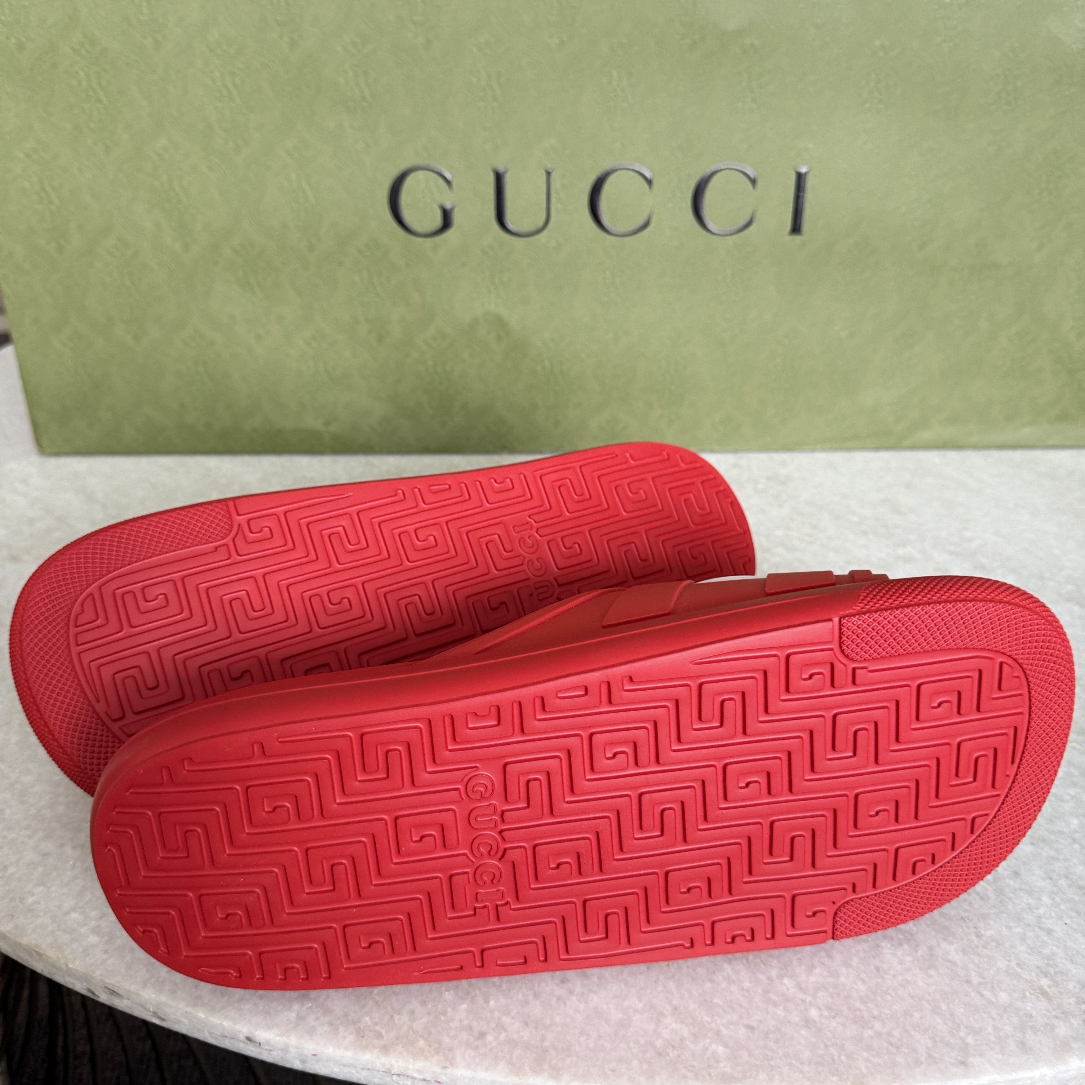 Gucci GUCCI 780296 Red Rubber Men's GG Sandals, sz Gucci 6 Size US 6.5 / EU 39-40 - 6 Thumbnail