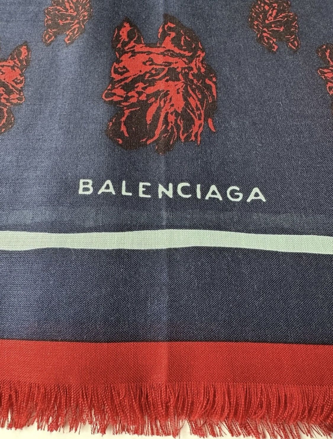 Balenciaga Balenciaga Scarf Shawl Wool/Silk Wolf 138/136cm! Size ONE SIZE - 2 Thumbnail