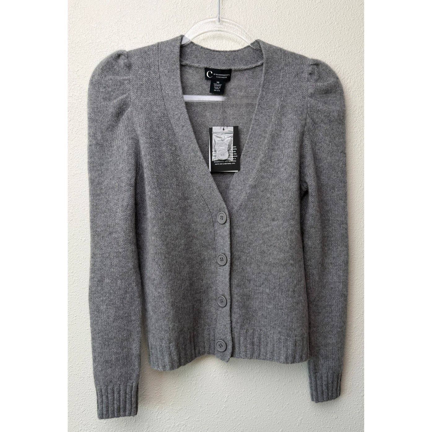Bloomingdale's NWT C by Bloomingdales Gray Cashmere Cardigan Women XS Size XS / US 0-2 / IT 36-38 - 4 Thumbnail