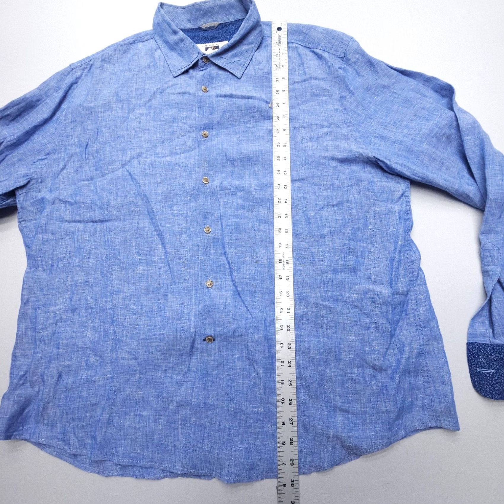 Joseph Abboud Joseph Abboud Button Shirt Mens 2XL Blue Linen Coastal Preppy Size US XXL / EU 58 / 5 - 6 Thumbnail
