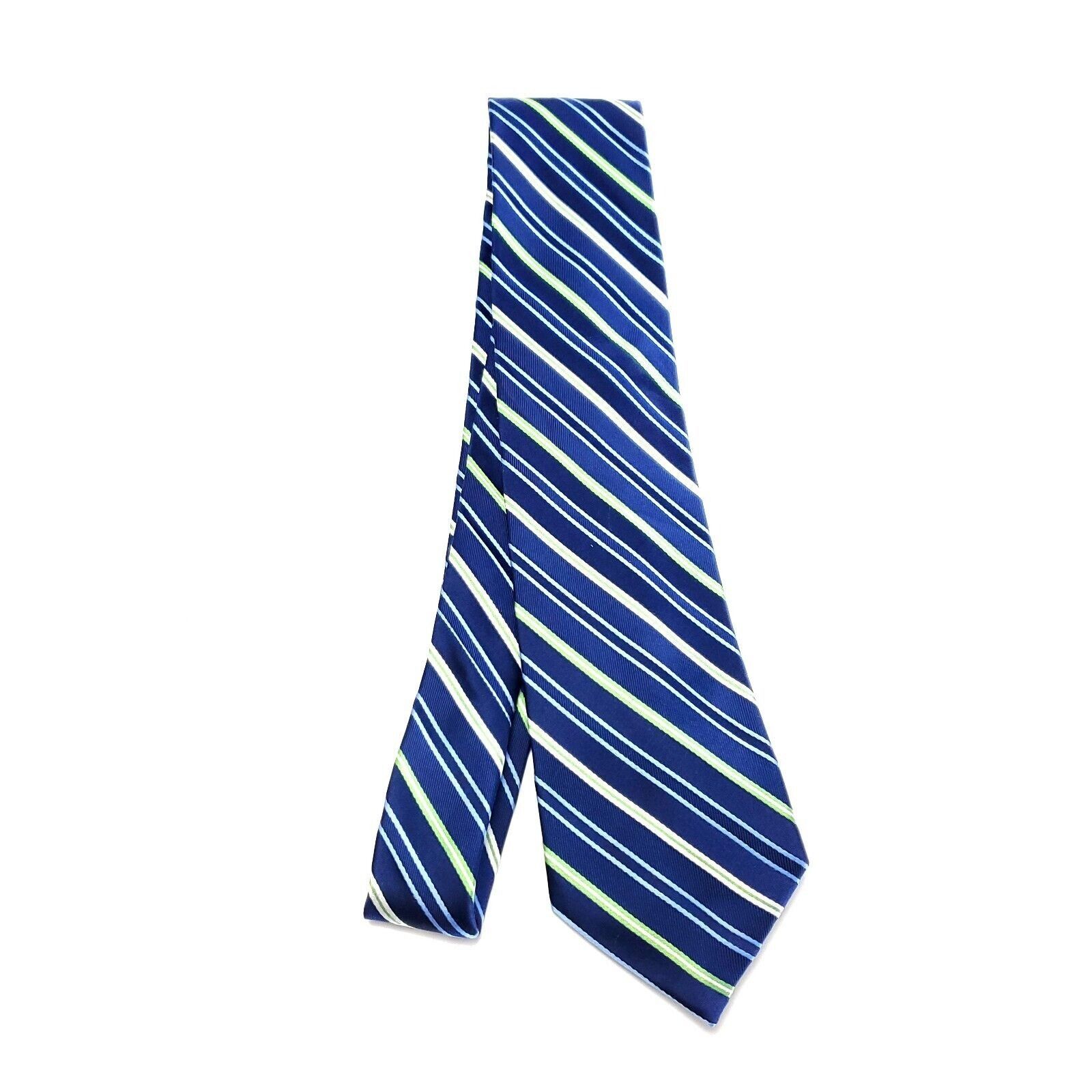 Chaps Chaps Blue Green Silk Tie Woven Striped Size ONE SIZE - 6 Thumbnail