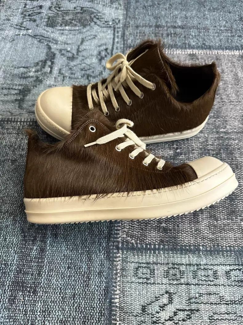 Rick Owens Rick Owens Main Line Brown Horse Hair Low Top Large Conver Size US 9 / EU 42 - 2 Thumbnail