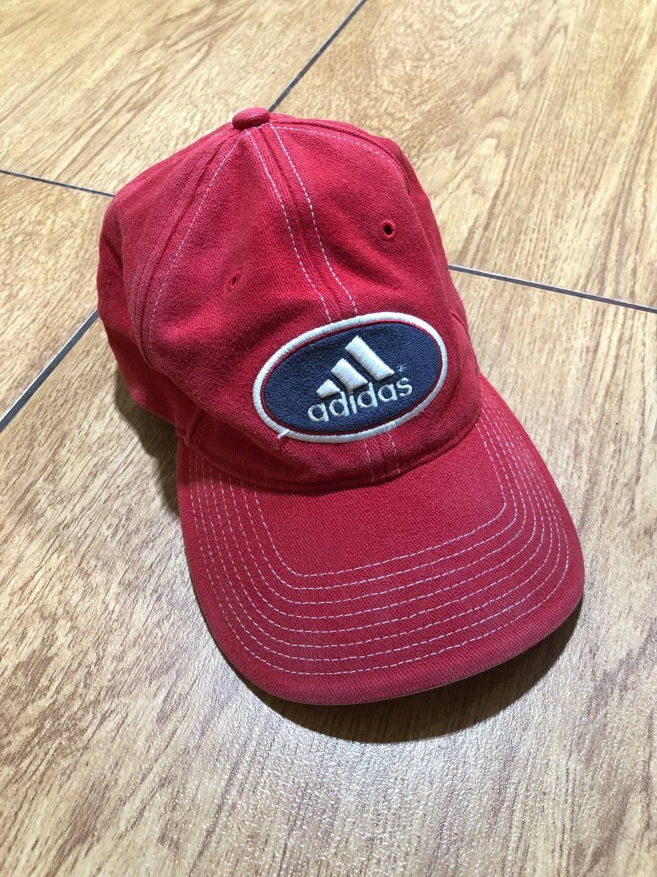Adidas red Cap Vintage Hats Adidas big logo streetwear Y2K Size ONE SIZE - 18 Thumbnail