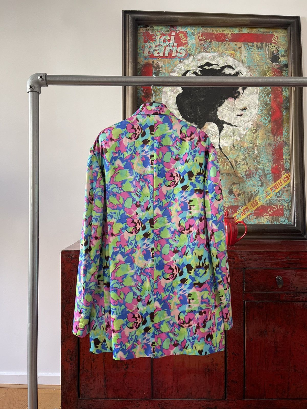 Dries Van Noten Dries Van Noten Oversized Multicolor Neon Floral Blazer Size 50R - 3 Thumbnail