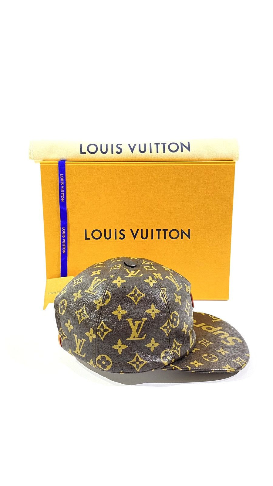 Louis Vuitton × Supreme Louis Vuitton X Supreme 5 Panel Monogram Leather Hat Size ONE SIZE - 3 Thumbnail