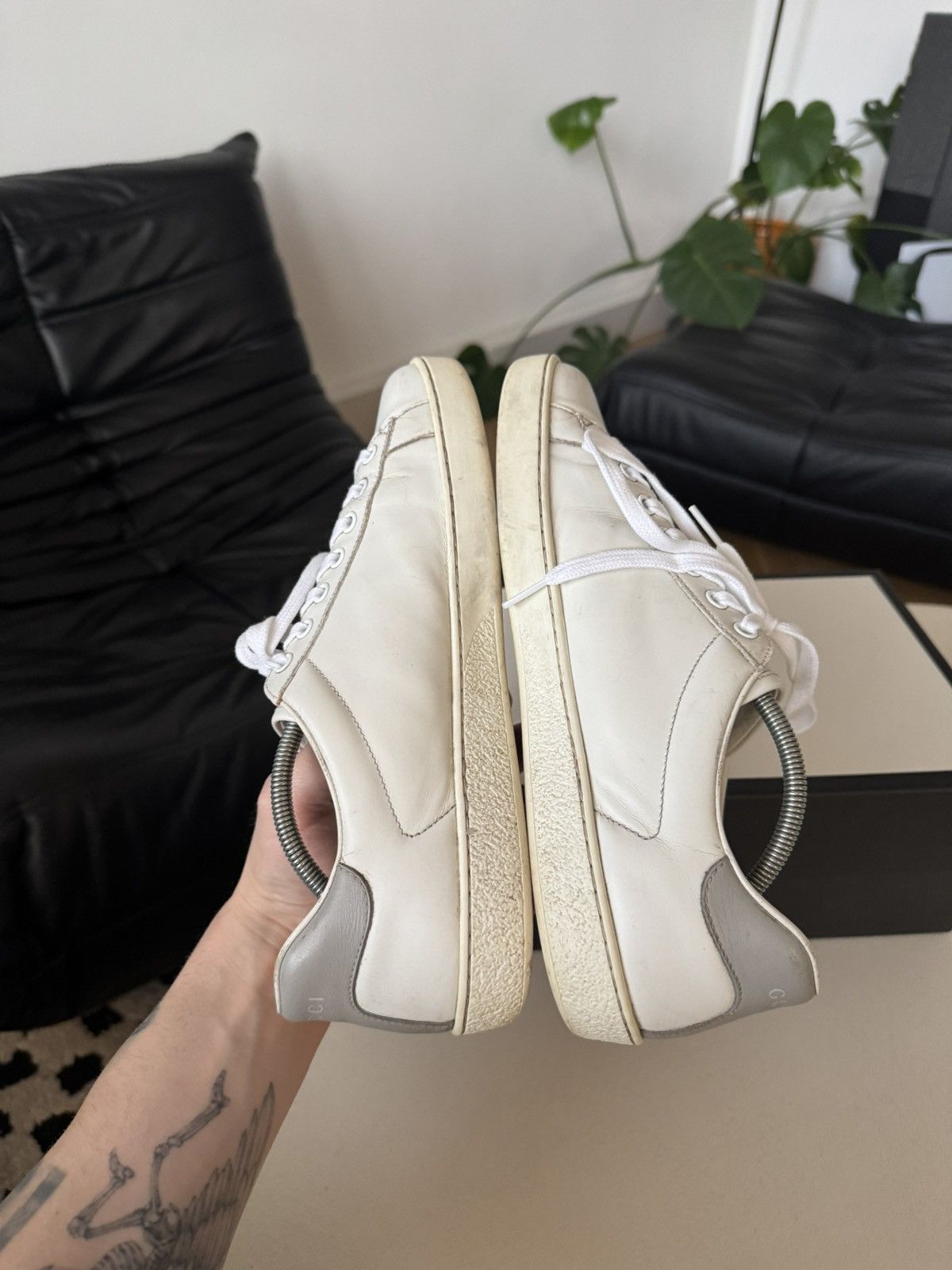 Gucci Gucci Ace Low White Leather Sneakers Designer Luxury Hype Size US 7 / EU 40 - 4 Thumbnail