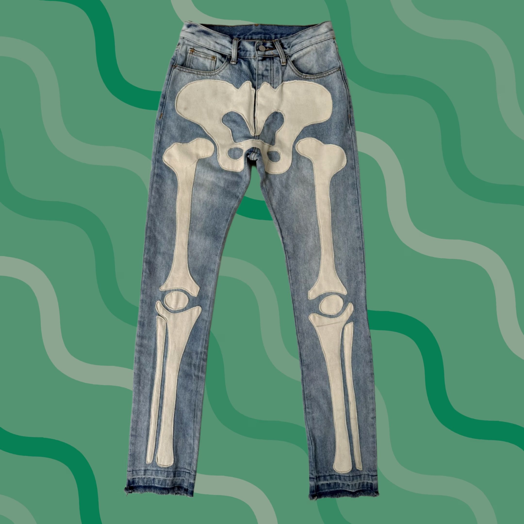 MNML Skeleton Denim Jeans | Grailed