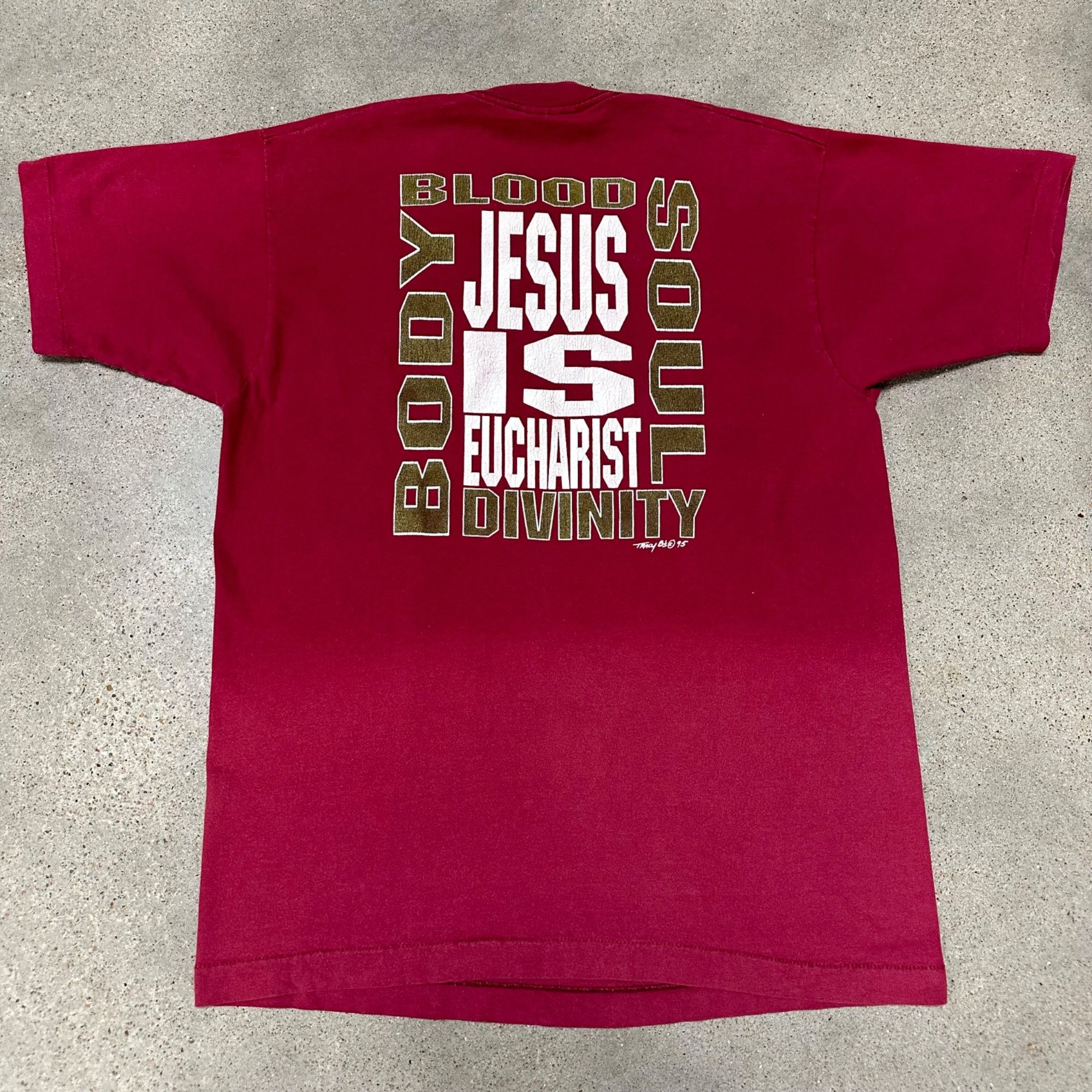 Vintage Vintage 1995 IHS Eucharist Divinity Jesus Shirt Size US L / EU 52-54 / 3 - 2 Thumbnail