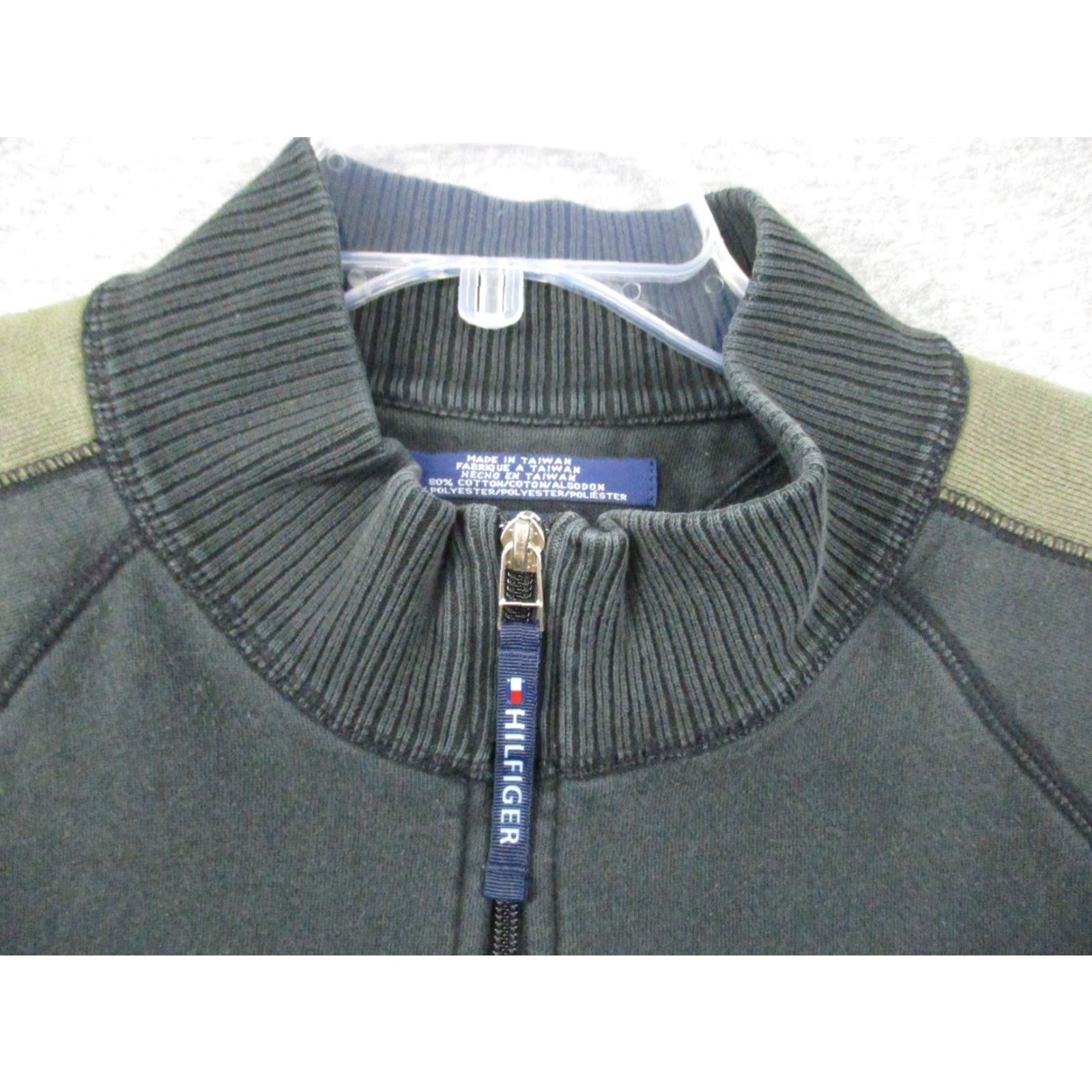 Tommy Hilfiger VINTAGE Tommy Hilfiger Men’s Pullover XL 1/4-Zip Gray Green Fleece Knit Mock Neck Sweater Size US XL / EU 56 / 4 - 3 Thumbnail