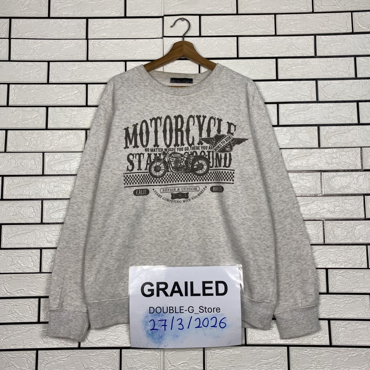 Japanese Brand Vintage Sweatshirt Motorcycle Born To Ride Big Logo Size US L / EU 52-54 / 3 - 1 Thumbnail
