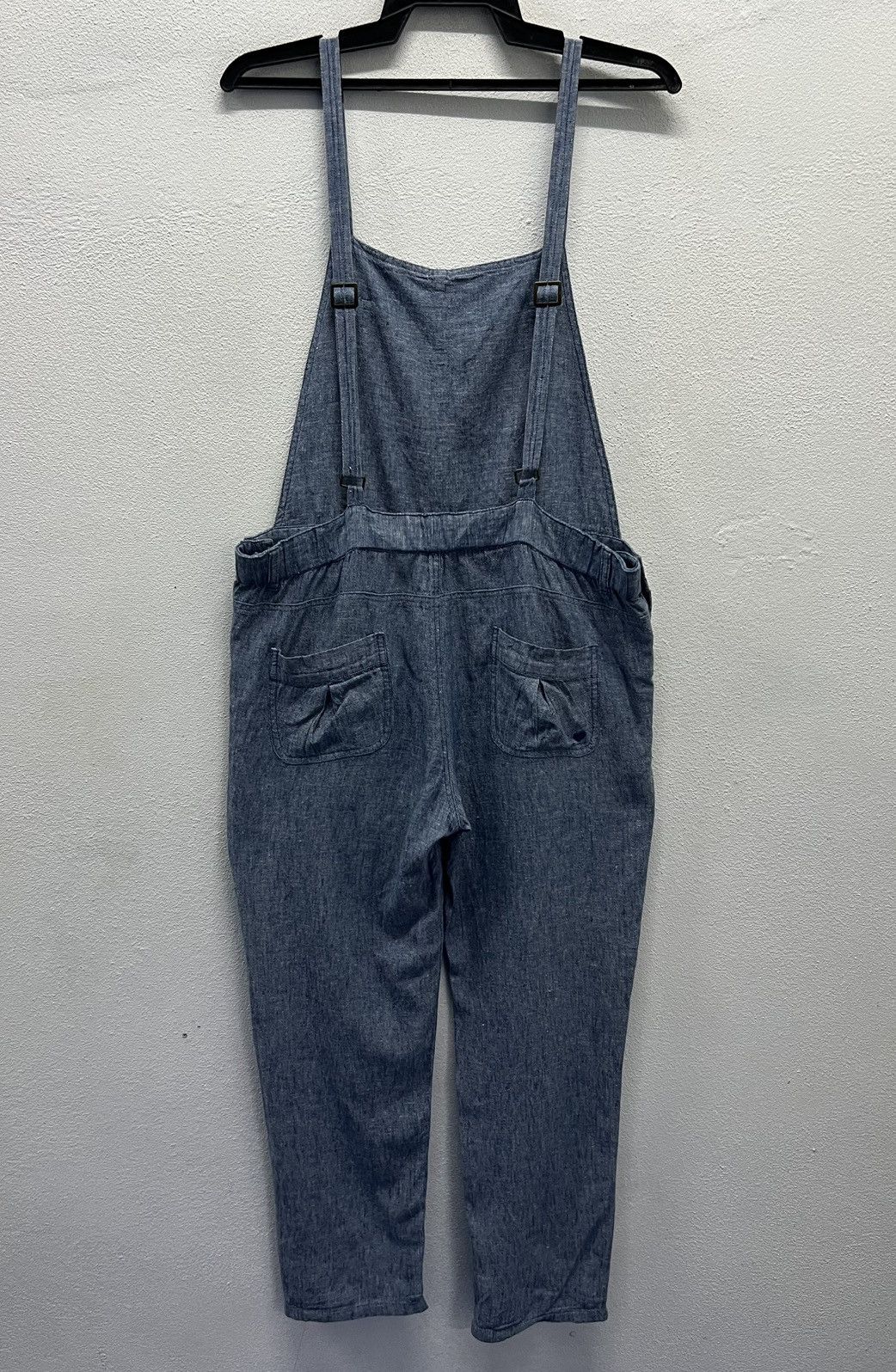 Vintage Lightweight Chambray Overalls – Linen Blend (Size L) Size US 35 - 2 Thumbnail