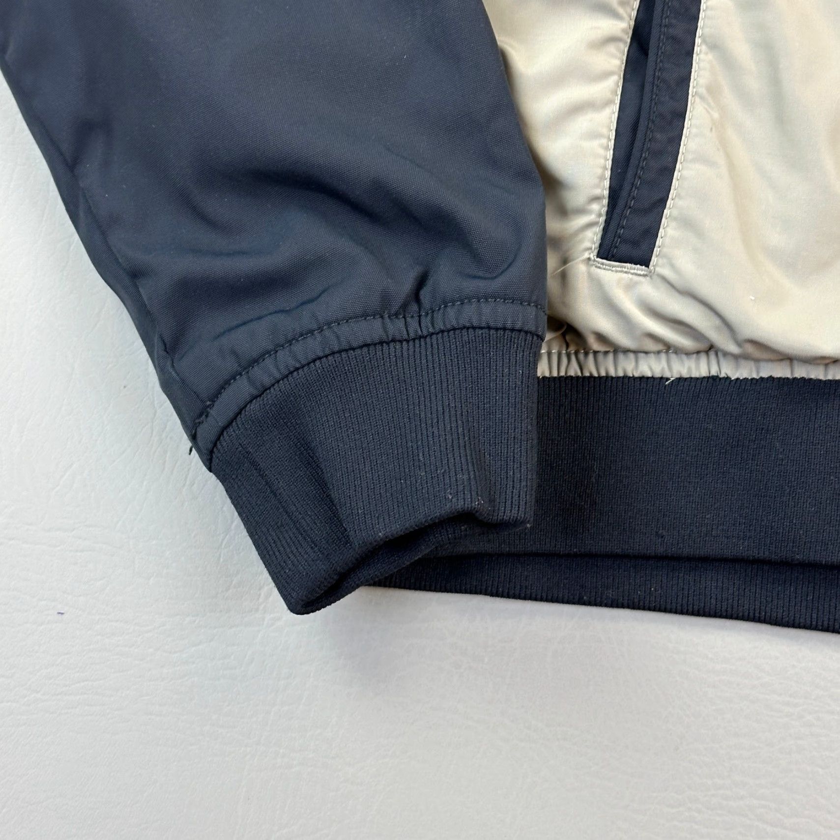Banana Republic Banana Republic Baseball Jacket Mens XL Gray Navy Snap Front Bomber Casual Jacket Mens XL Gray Navy Snap Front Multicolor 90s Retro Punk Rock Size US XL / EU 56 / 4 - 2 Thumbnail