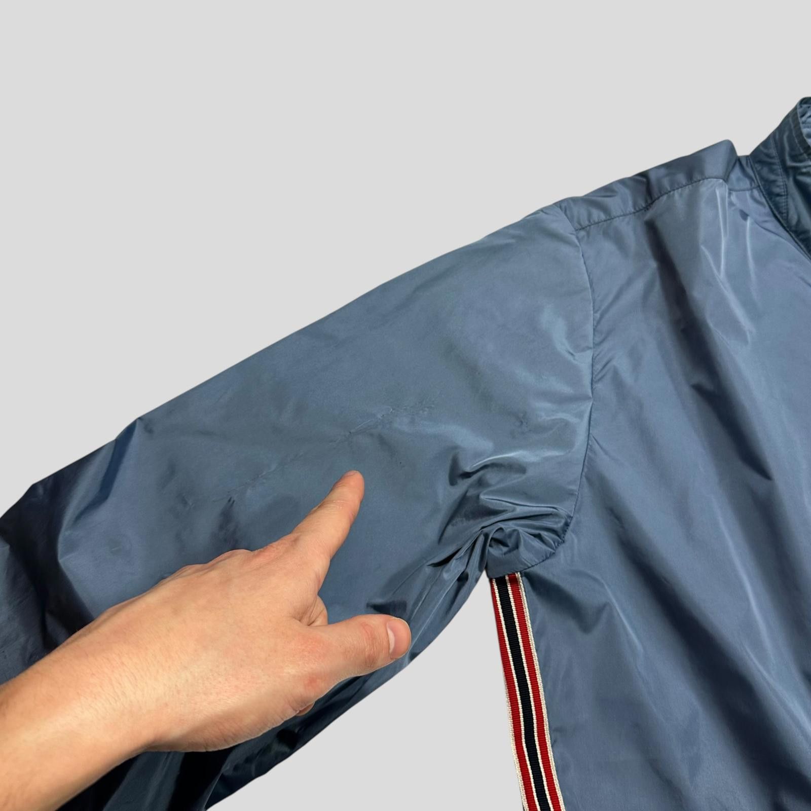 Gucci Gucci 2012 Baby Blue Stripe Seam Nylon Shimmer Jacket IT52 L Size US L / EU 52-54 / 3 - 9 Thumbnail