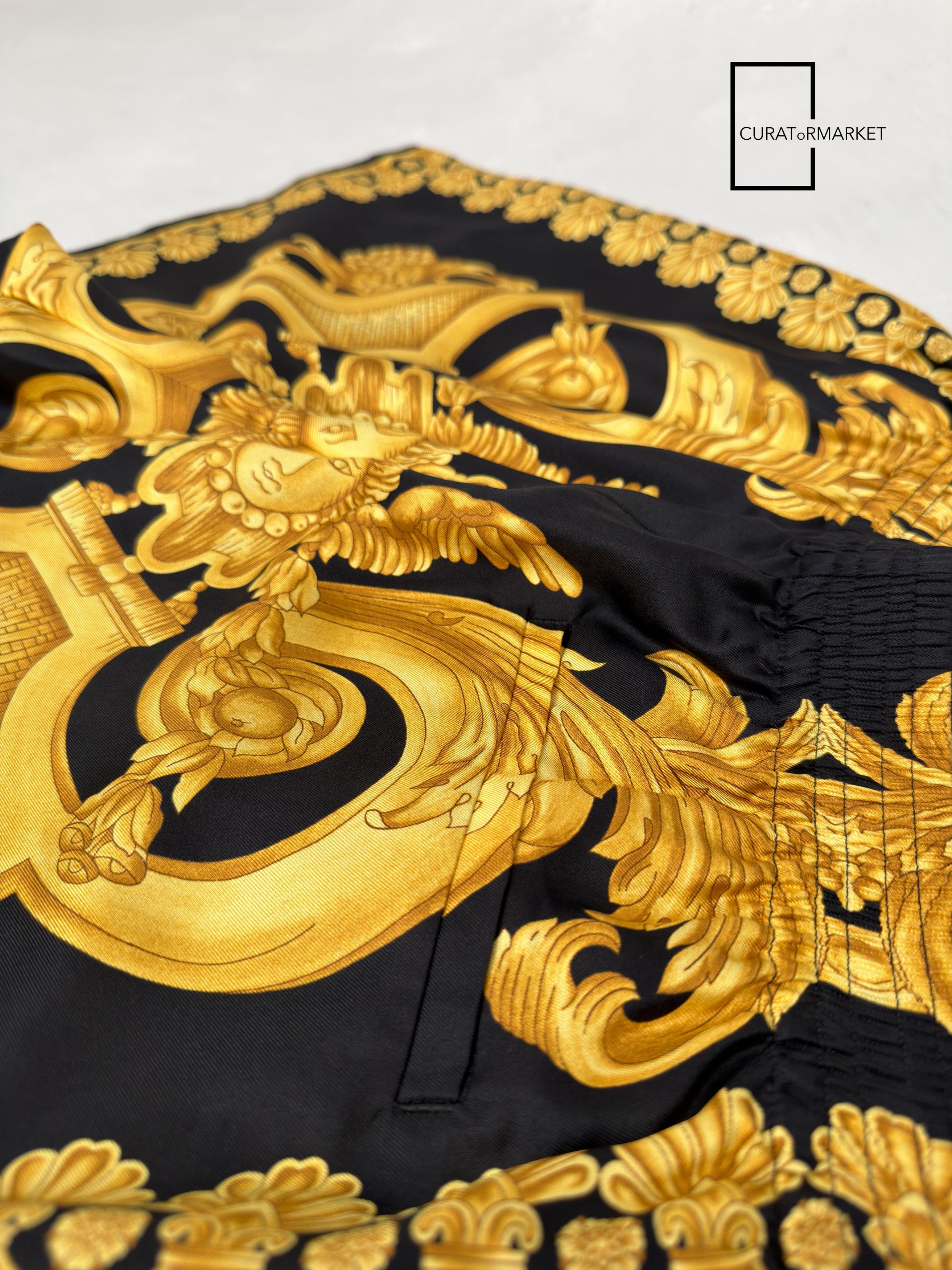 Versace EU46 Silk Gold Medusa Heritage Barocco Baroque Print SS24 Size US 30 / EU 46 - 6 Thumbnail