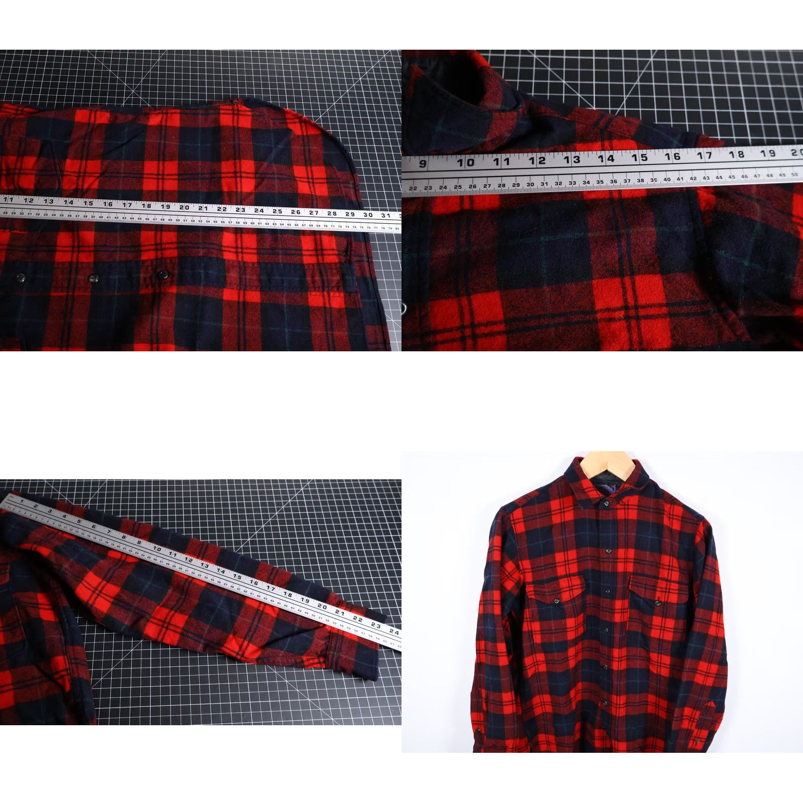 Pendleton VTG Pendleton Wool Flannel Men's 15.5 / Medium Red Blue Plaid Early 60s Tag Shirt 60s Grunge Retro Mens Size US M / EU 48-50 / 2 - 8 Thumbnail