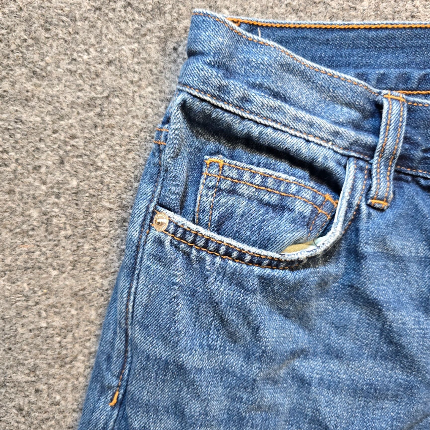 Vintage Current/Elliott Jeans Womens 25 Blue Denim Button Fly Straight Leg Capsule Casual Size 42" / US 20 - 3 Thumbnail
