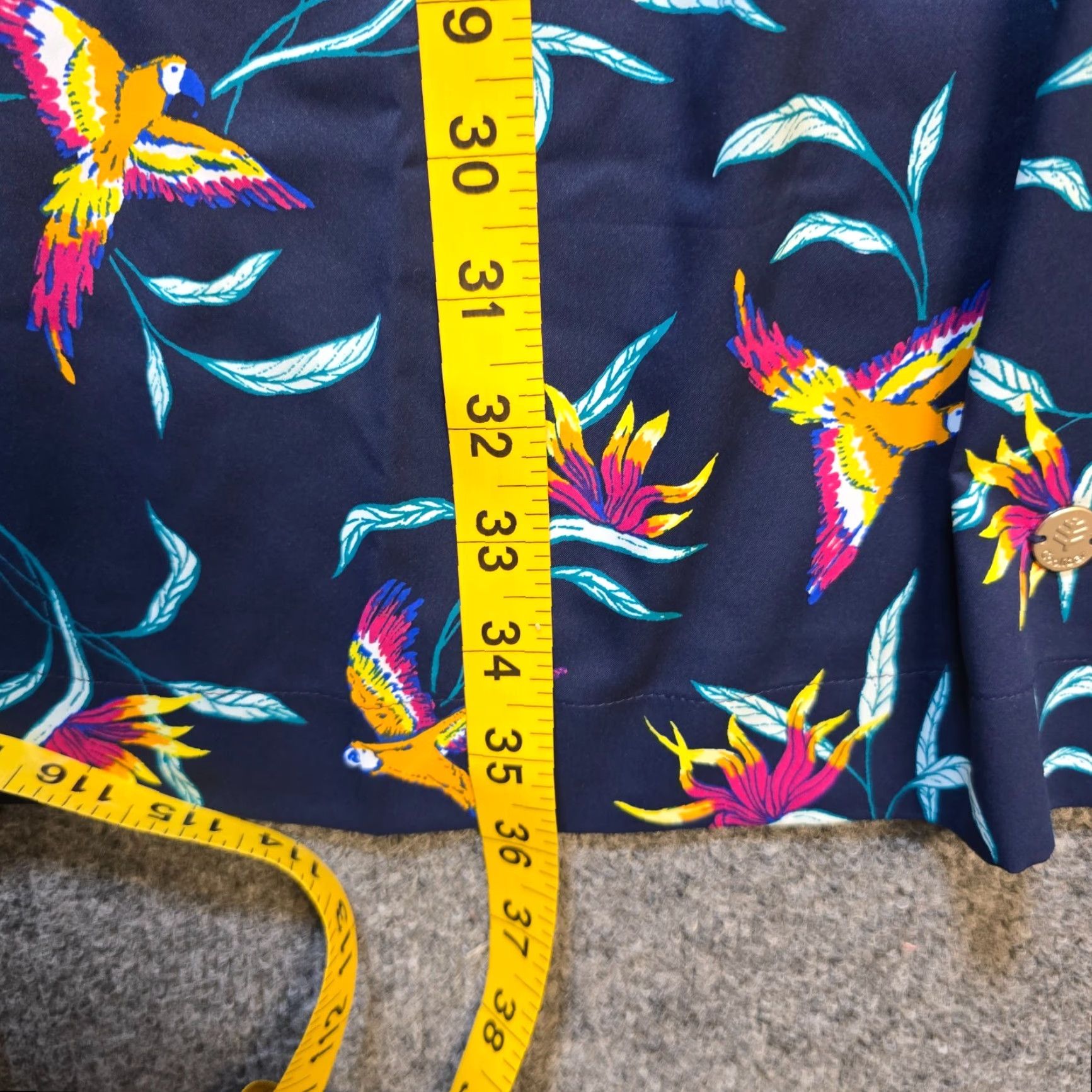 Vintage Coolibar Dress Womens Large Blue Birds Tropical Vizcaya Aloha Lightweight UPF Dress Ladies Size L / US 10 / IT 46 - 7 Thumbnail