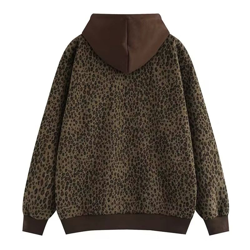 Designer × Japanese Brand Oversized Leopard Loose Hoodie Sweater Zip Up Y2K Size US L / EU 52-54 / 3 - 2 Thumbnail