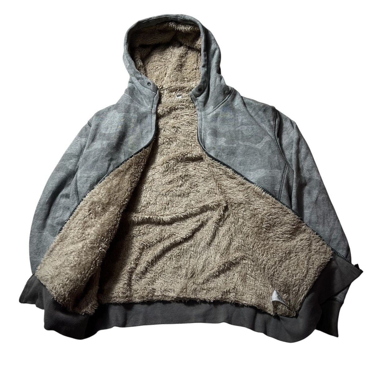 Japanese Brand Japanese Fur Camo Sherpa Grunge Punk Gothic Style Zip Hoodie Size US L / EU 52-54 / 3 - 3 Thumbnail