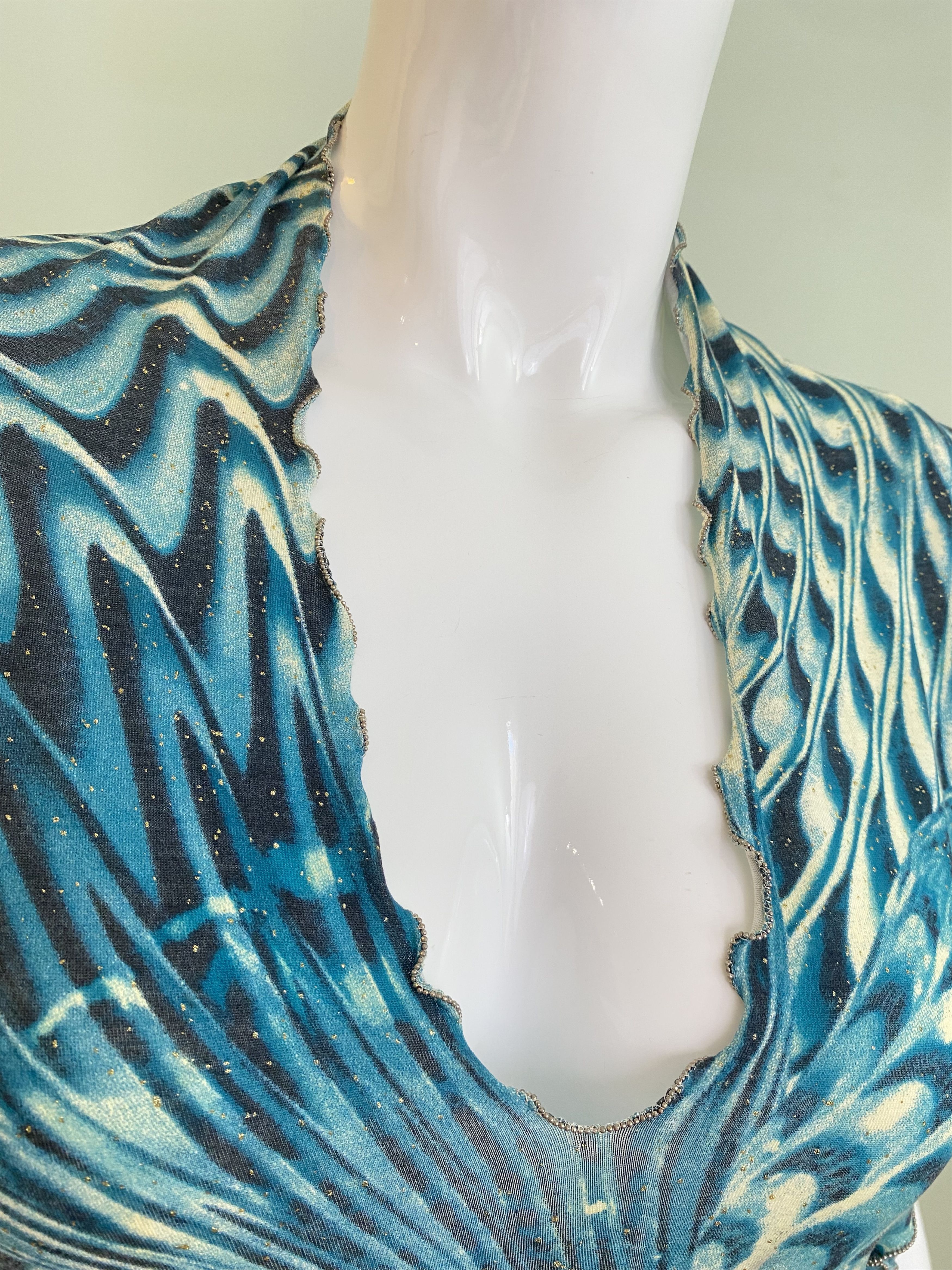 Roberto Cavalli Roberto Cavalli S/S 2001 Psychedelic Swirl Tee Top Size M / US 6-8 / IT 42-44 - 8 Thumbnail