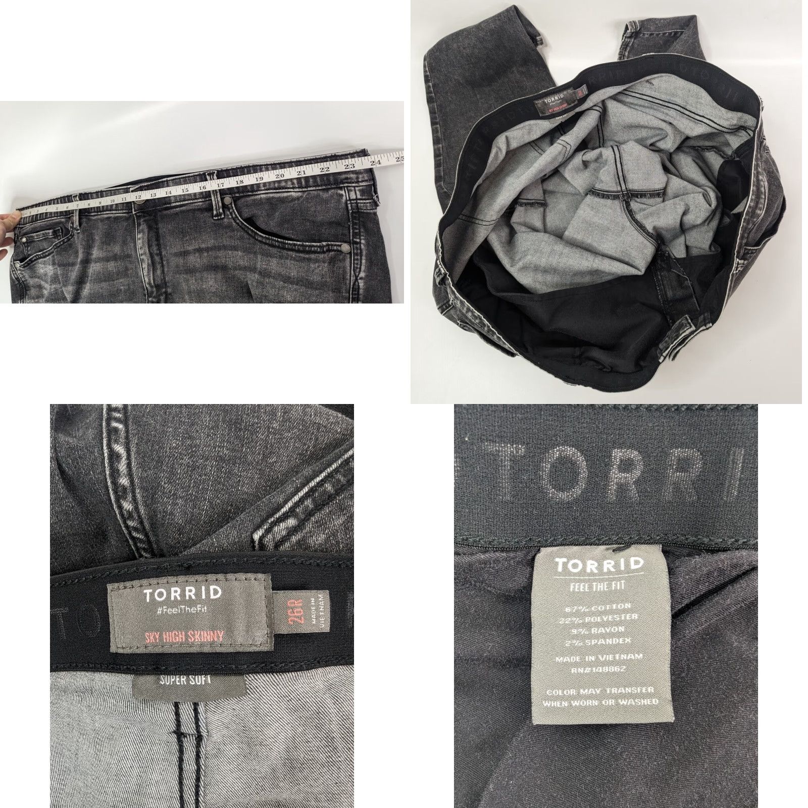 Torrid Torrid Gray Jeans Skinny Woman’s Size 26R Elastic Waistband Zip Closure 26 Gray Torrid Skinny Jeans Womens Plus Size 26R Size 26" / US 2 / IT 38 - 8 Thumbnail