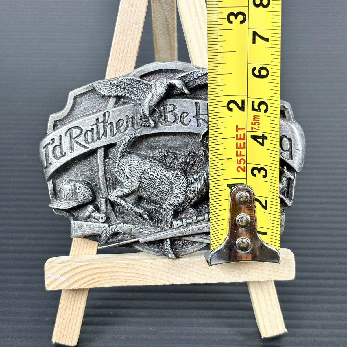 Other Id Rather Be Hunting Belt Buckle Rifle Hunter Vtg 1987 Size ONE SIZE - 4 Thumbnail