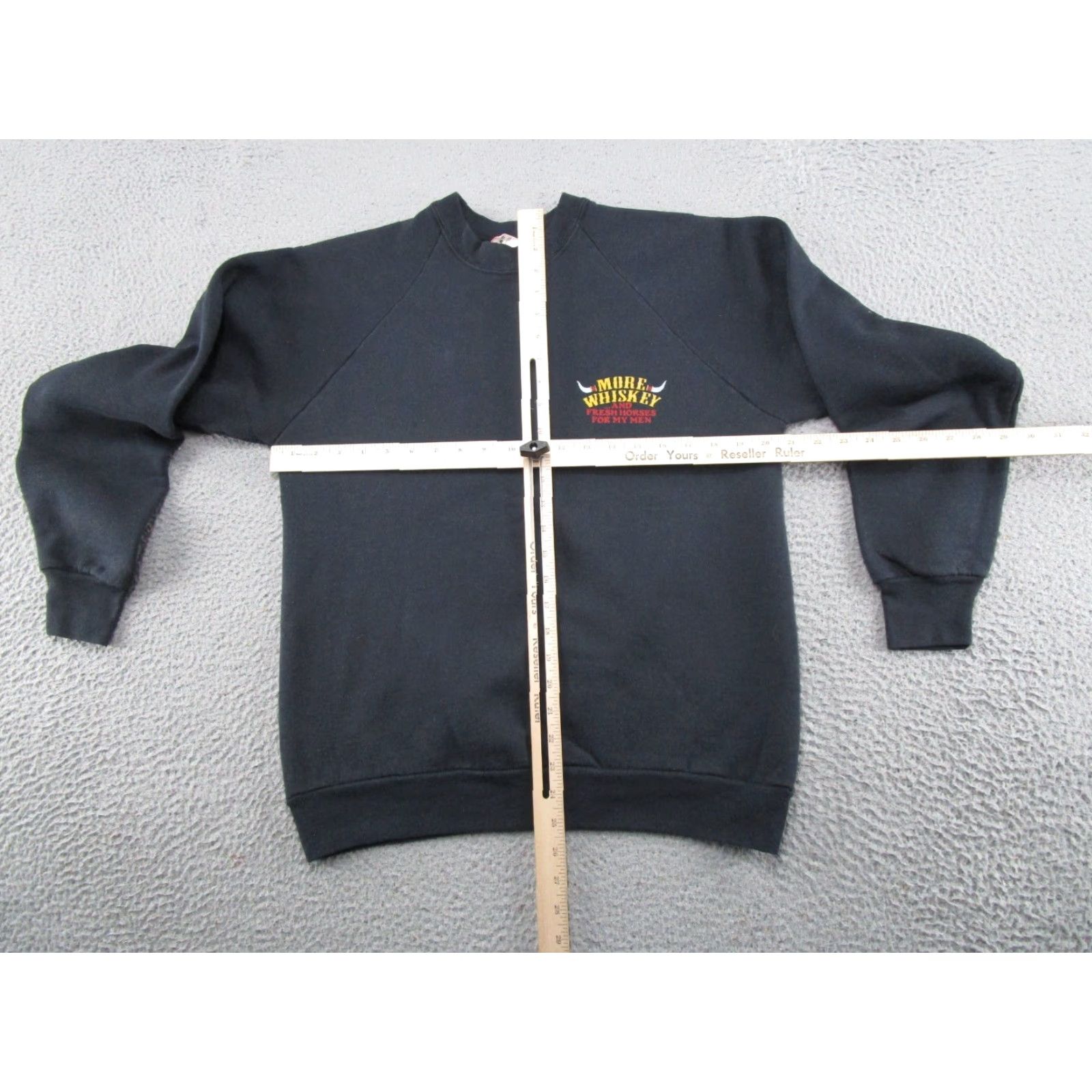 Fruit Of The Loom VINTAGE Fruit of the Loom Sweatshirt Men Size L More Whiskey for my Men Raglan Sleeve Crew Neck Black Western Cowgirl Hooded All Seasons Size US L / EU 52-54 / 3 - 5 Thumbnail
