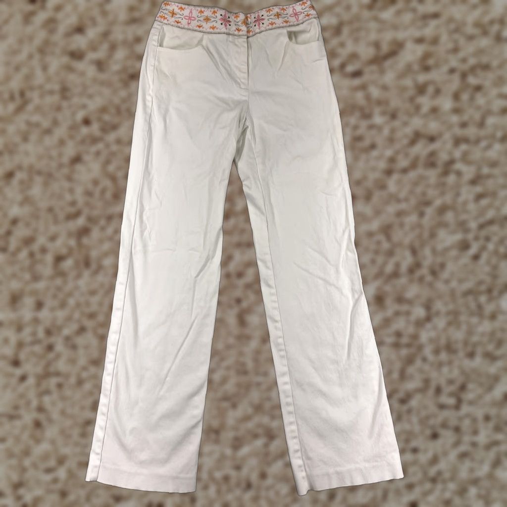 Talbots Talbots Pants Womens 6 White Floral Waist Pockets Vintage Made USA Outdoors Size 28" / US 6 / IT 42 - 1 Thumbnail