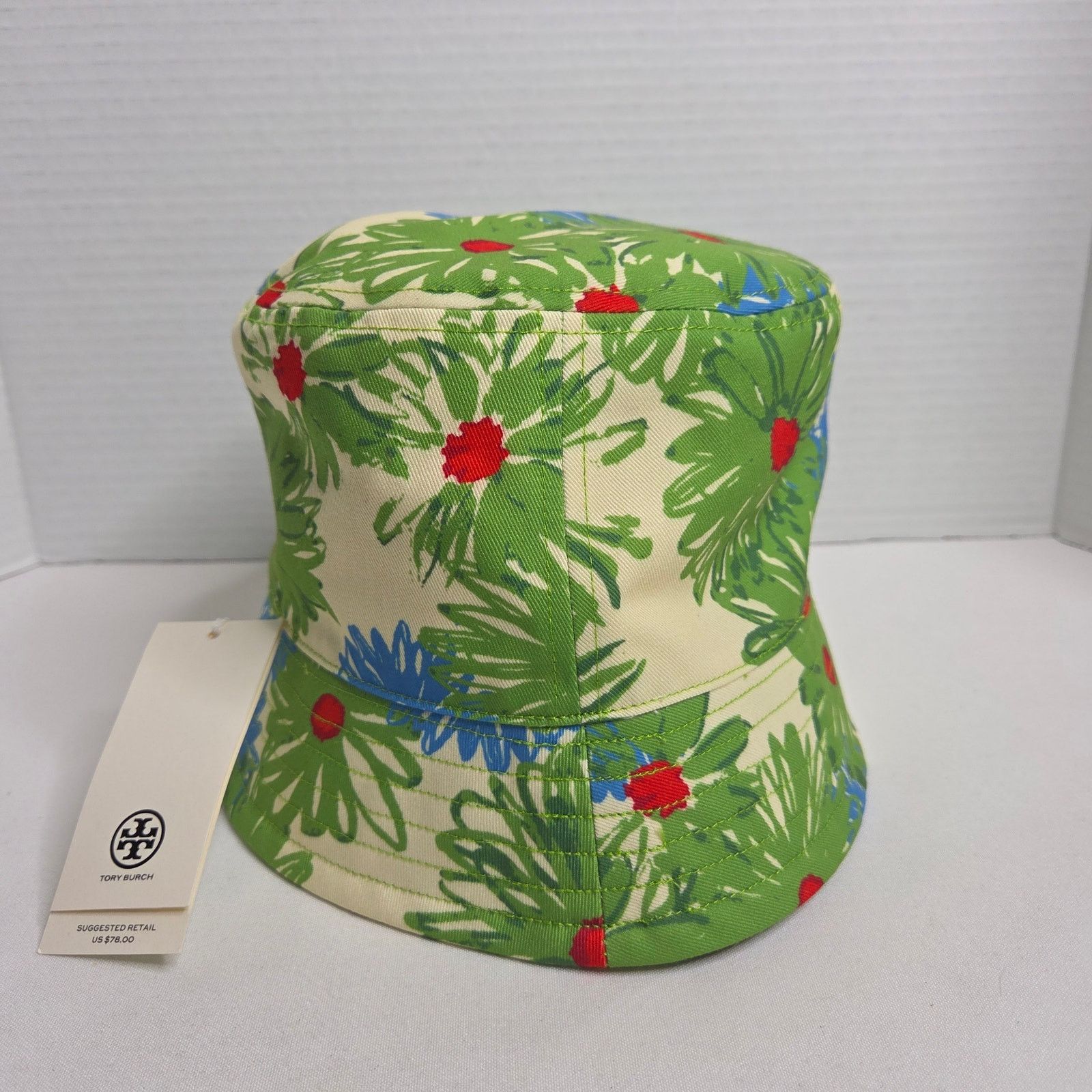 Tory Burch Tory Burch Womens Floral Printed Bucket Hat Ivory Pom Daisy Size ONE SIZE - 1 Thumbnail