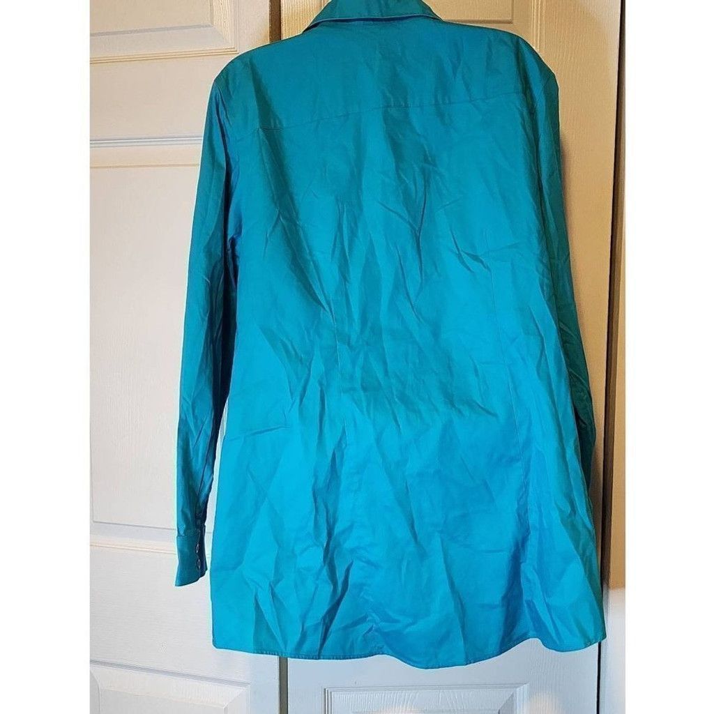 Chicos Chicos Teal Button Up Blouse Size L / US 10 / IT 46 - 3 Thumbnail